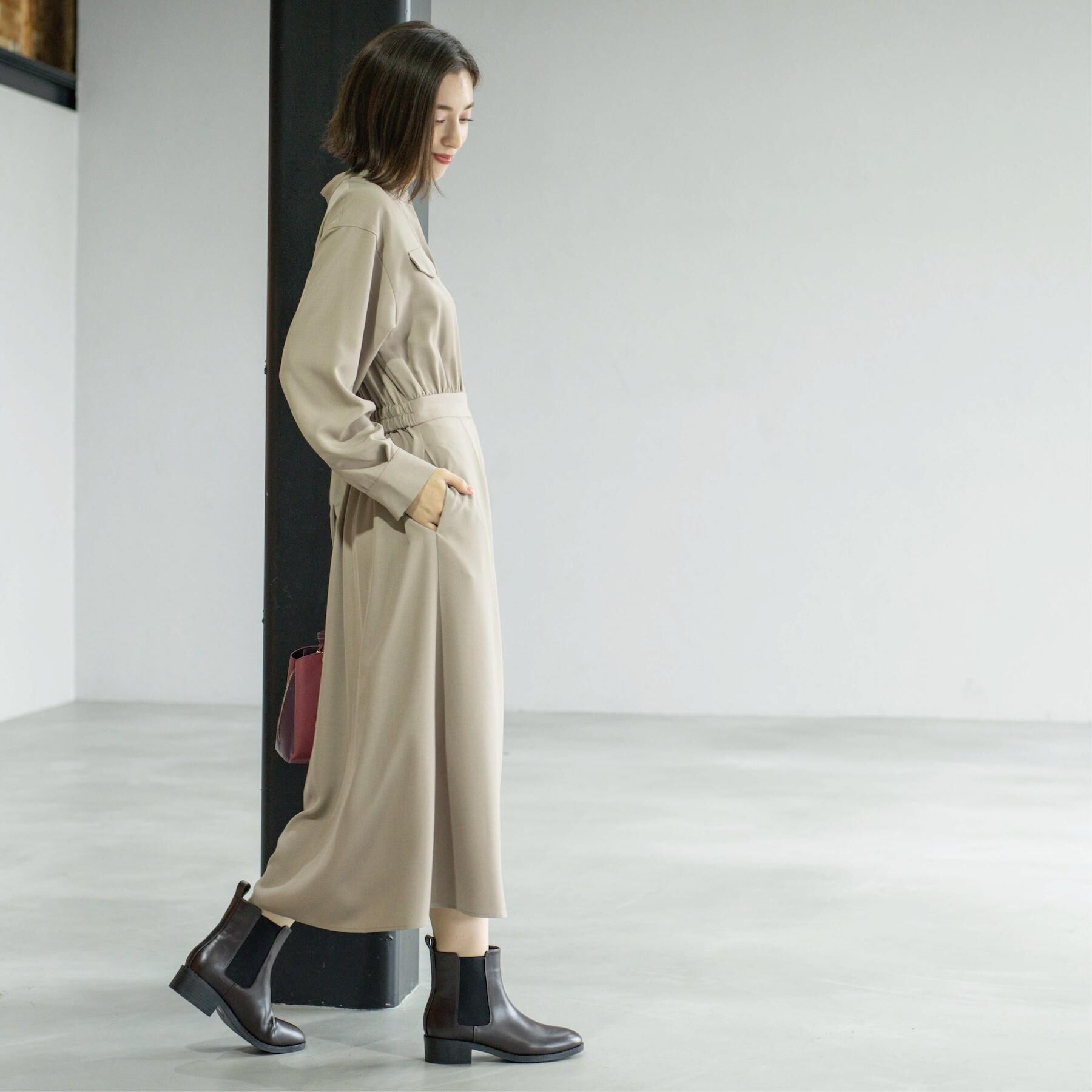 OPAQUE.CLIP「ウールライクフィット＆フレアワンピース【洗濯機OK】」|ワンピース|