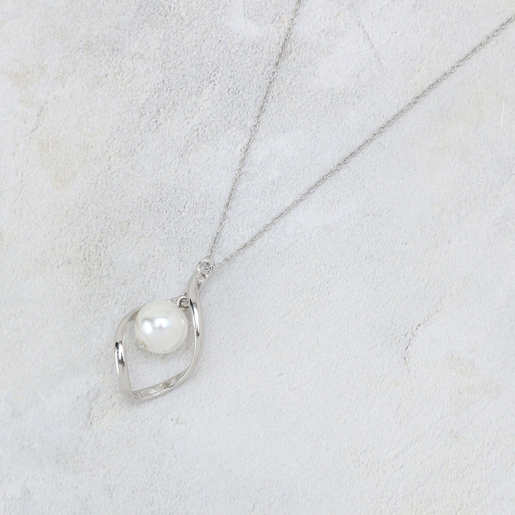 OPAQUE.CLIP「ニュアンスメタルリング&times;フェイクパールネックレス」|ネックレス|シルバー(006)