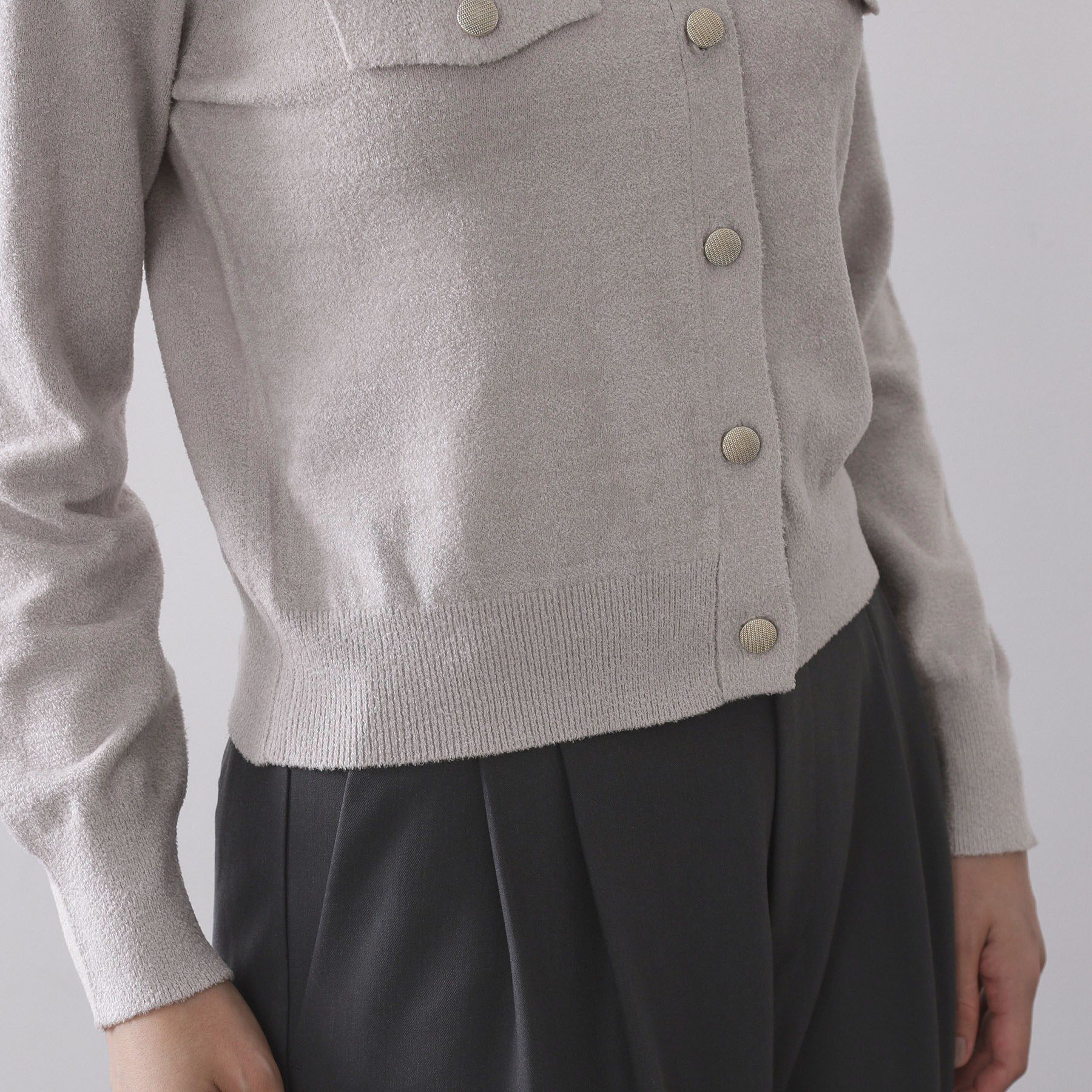 OPAQUE.CLIP「モールニットクルーカーディガン【洗濯機OK】」|カーディガン|