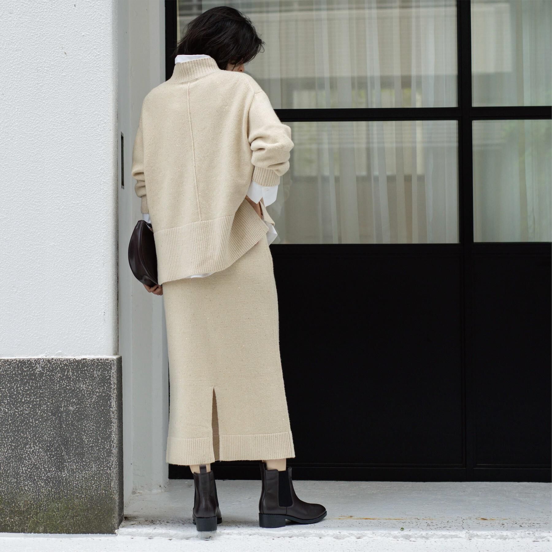 OPAQUE.CLIP「ラメスパンコールハイネックニット/セットアップ対応可【洗濯機OK】」|ニット・セーター|