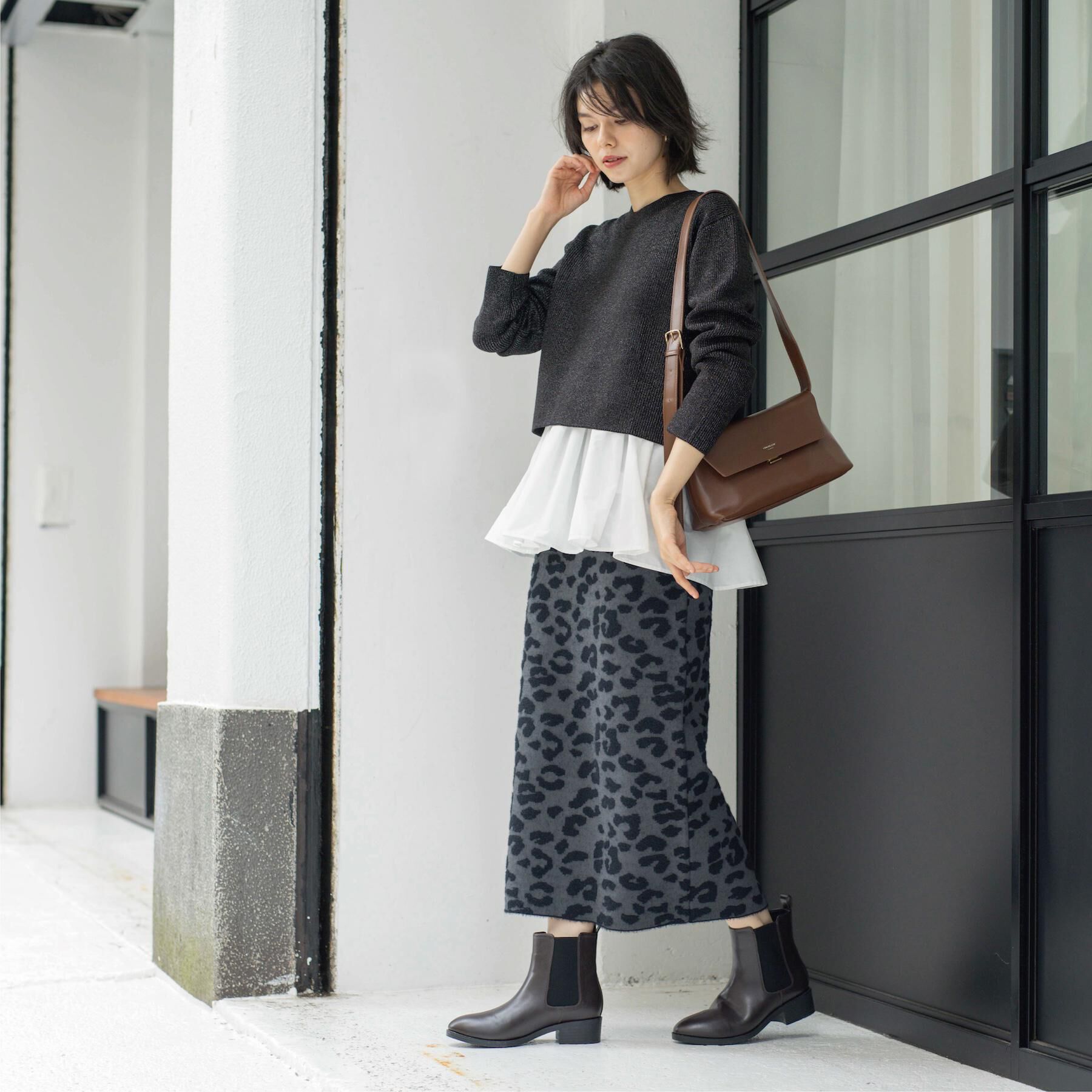 OPAQUE.CLIP「《ツインセット》ショートラメニット&times;フレアタンクトップ【洗濯機OK】」|その他|