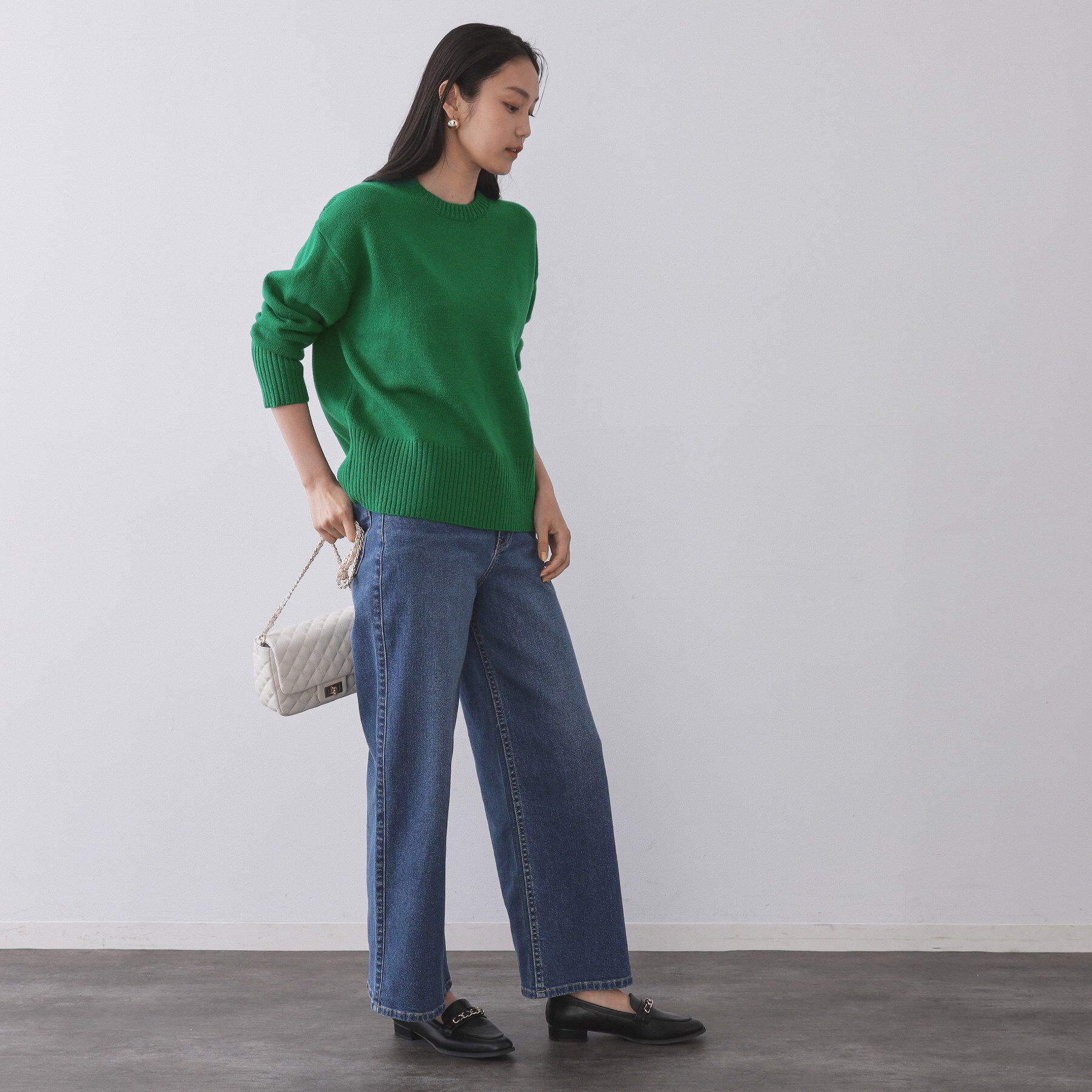 OPAQUE.CLIP「バックボタンリラクシーニット【洗濯機OK】」|ニット・セーター|