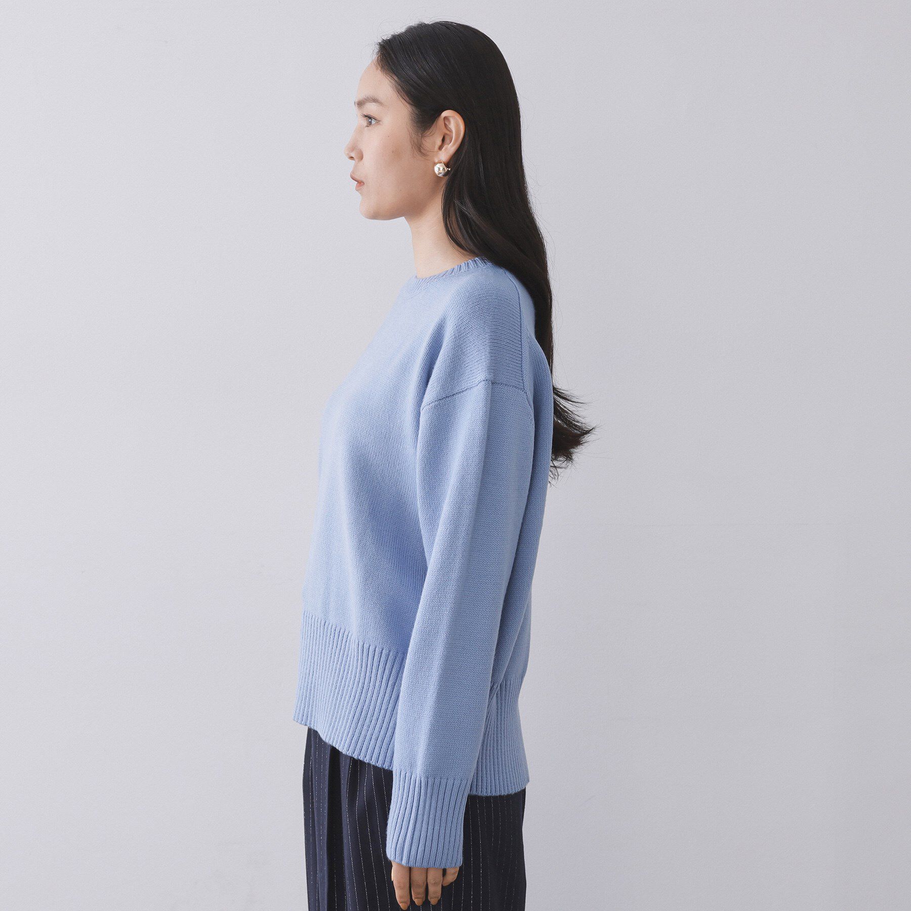 OPAQUE.CLIP「バックボタンリラクシーニット【洗濯機OK】」|ニット・セーター|