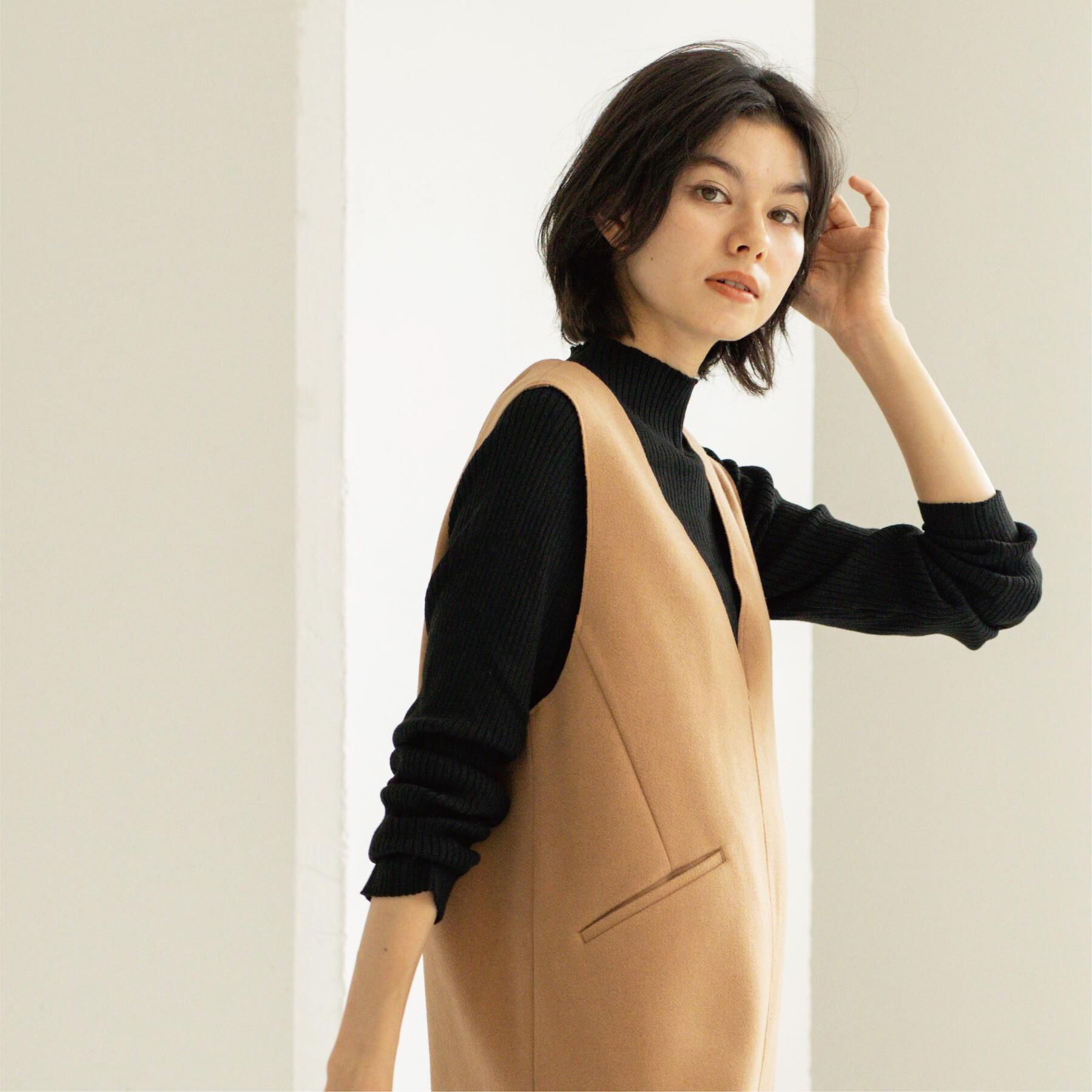 OPAQUE.CLIP「ハイネックリブニット【洗濯機OK】」|ニット・セーター|