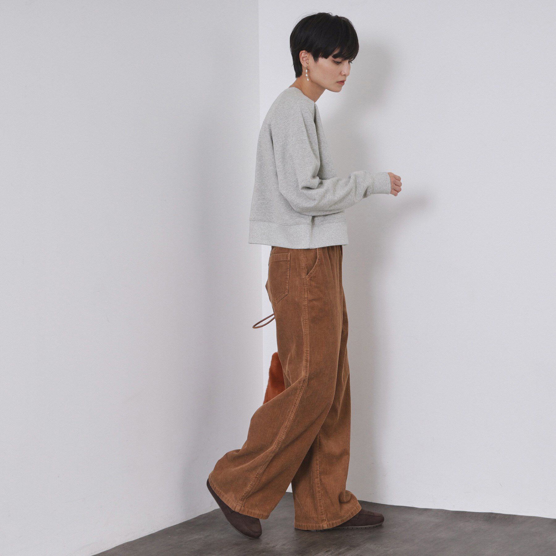 OPAQUE.CLIP「ラメ裏毛ショートプルオーバー【洗濯機OK】」|パーカー|