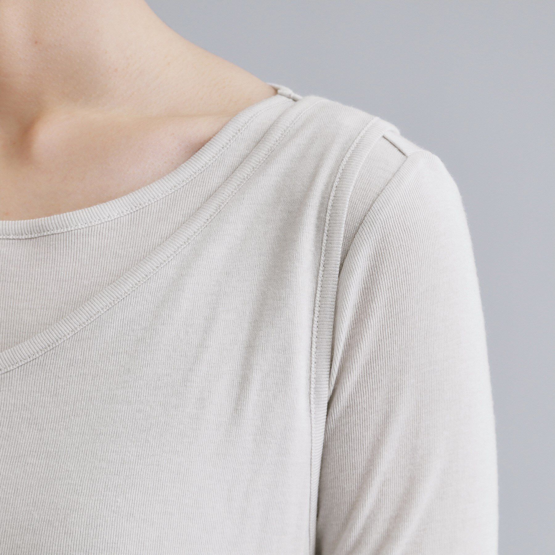 OPAQUE.CLIP「【es】シアーリブアシメレイヤードカットソー」|Tシャツ・カットソー|