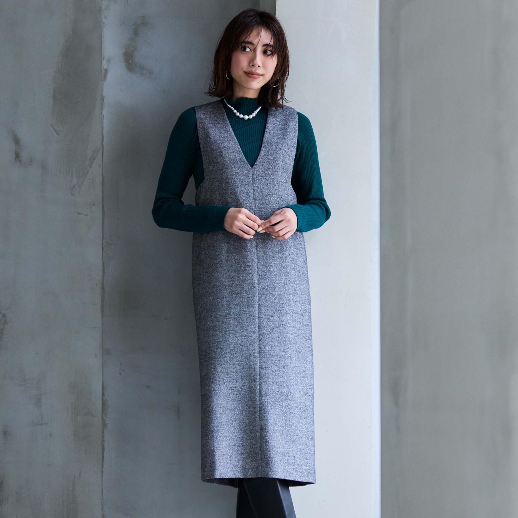 OPAQUE.CLIP「ラメツイードジャンスカ【洗濯機OK】」|ワンピース|