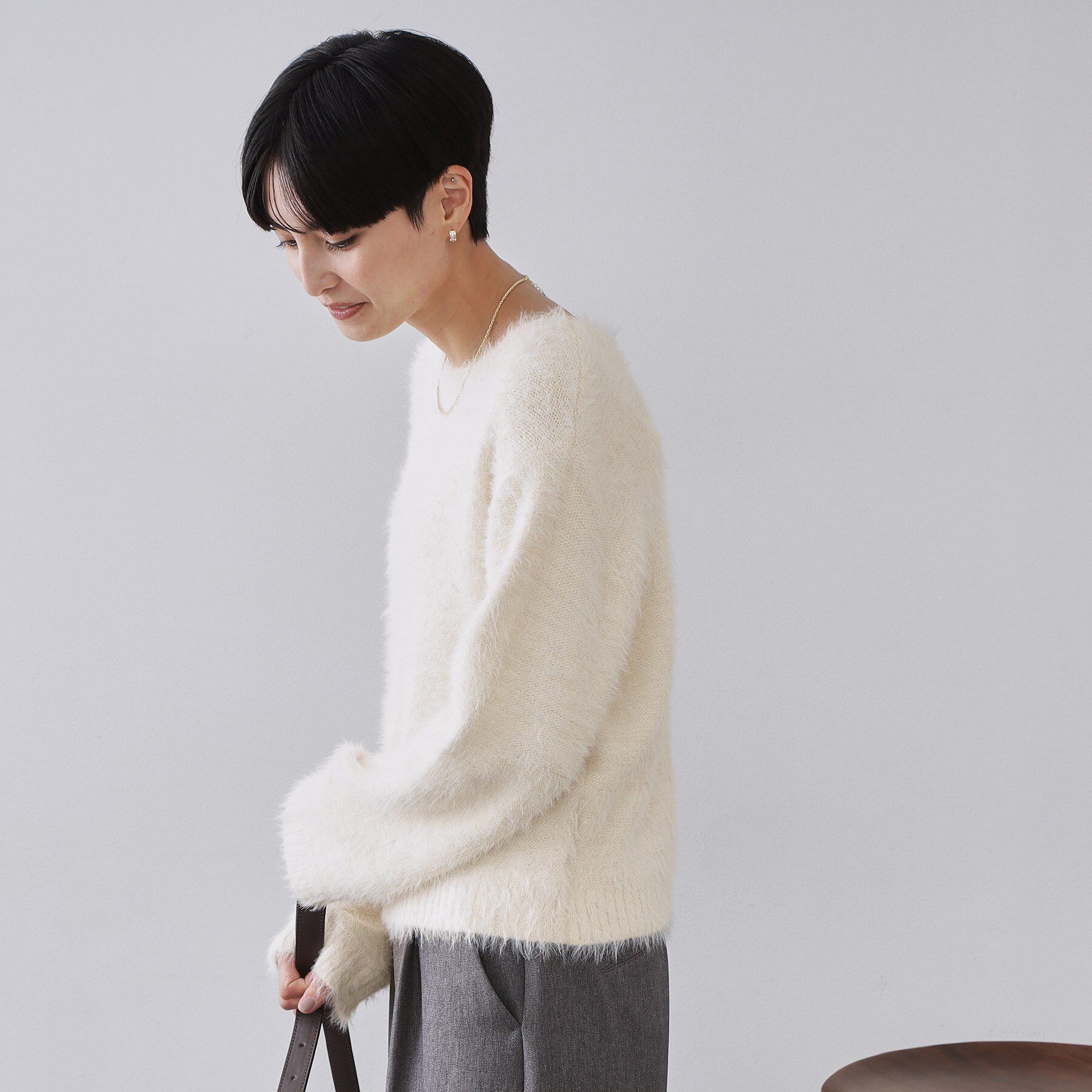 OPAQUE.CLIP「ラメシャギーニット【洗濯機OK】」|ニット・セーター|