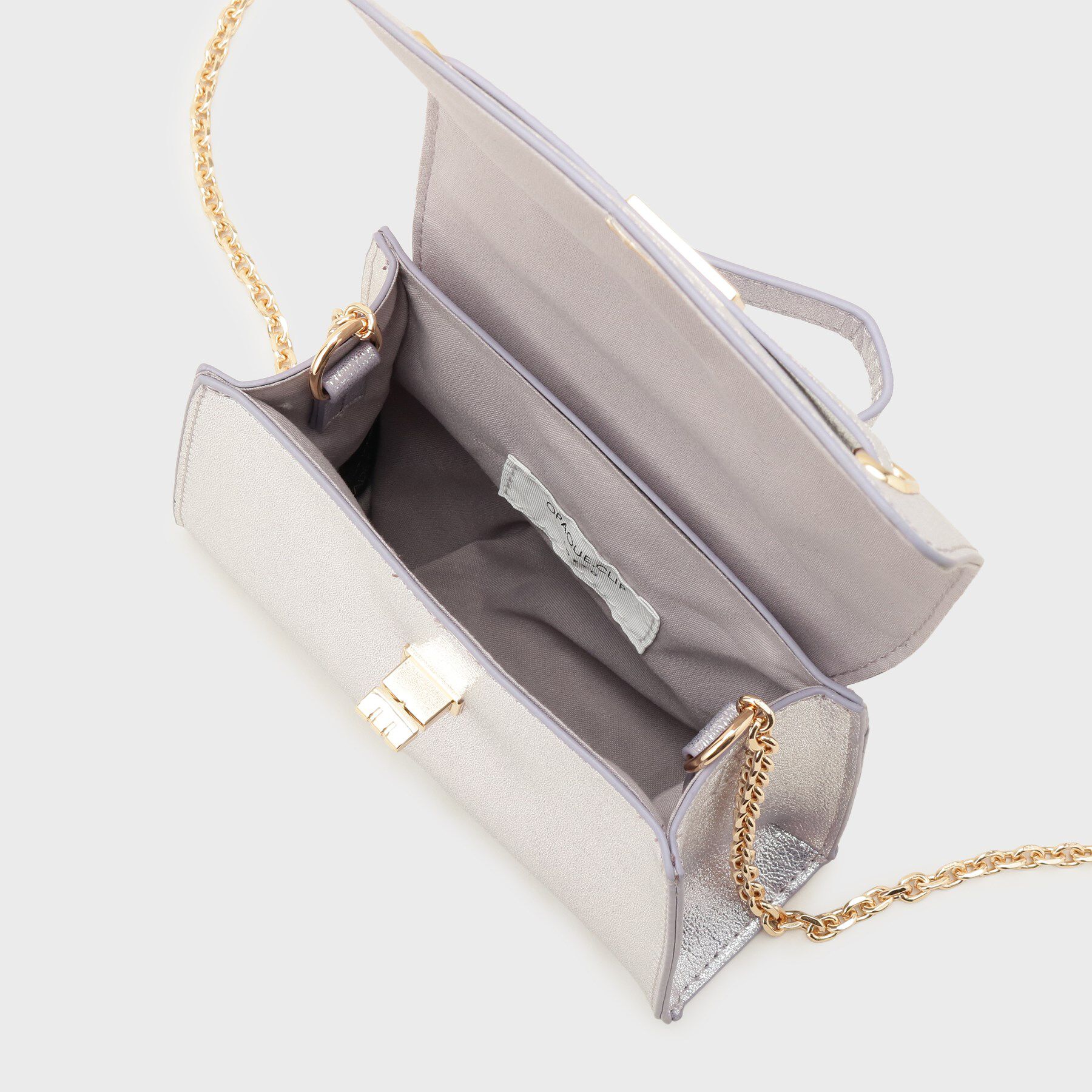 OPAQUE.CLIP「シャイニー合皮スクエアデザインチェーンミニショルダーバッグ」|ショルダー・メッセンジャー|