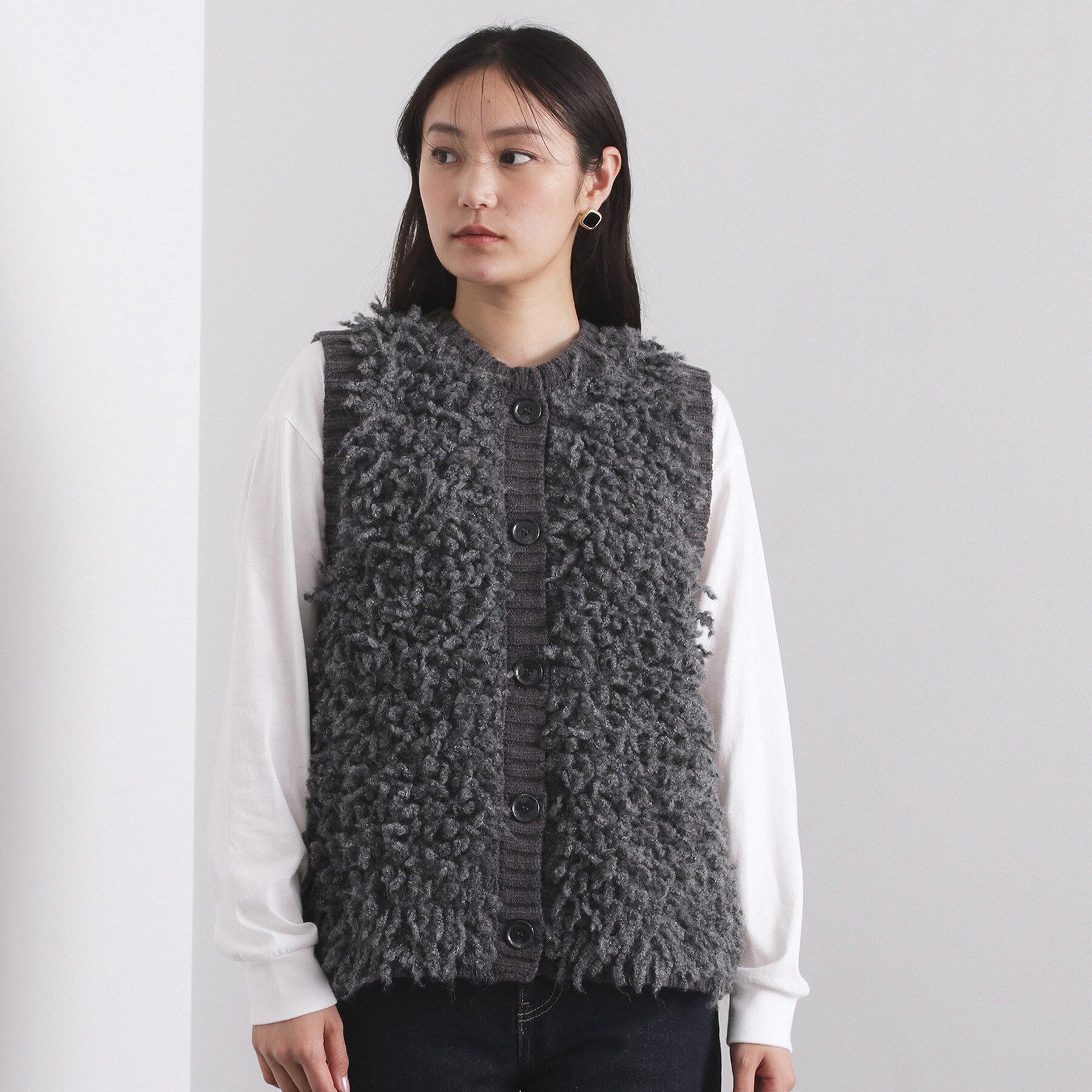 OPAQUE.CLIP「ループヤーンニットベスト【洗濯機OK】」|ベスト・ジレ|