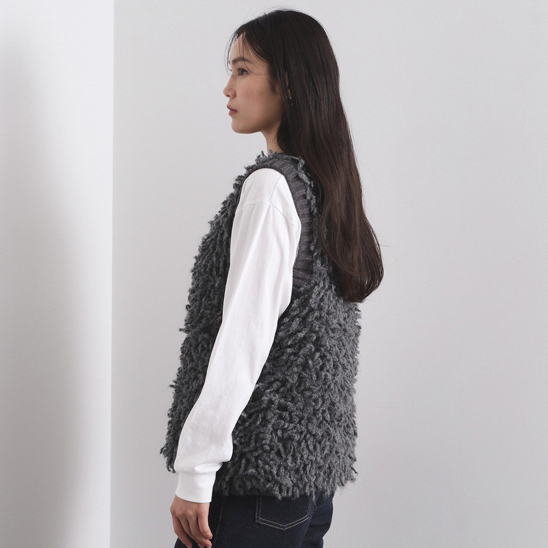 OPAQUE.CLIP「ループヤーンニットベスト【洗濯機OK】」|ベスト・ジレ|