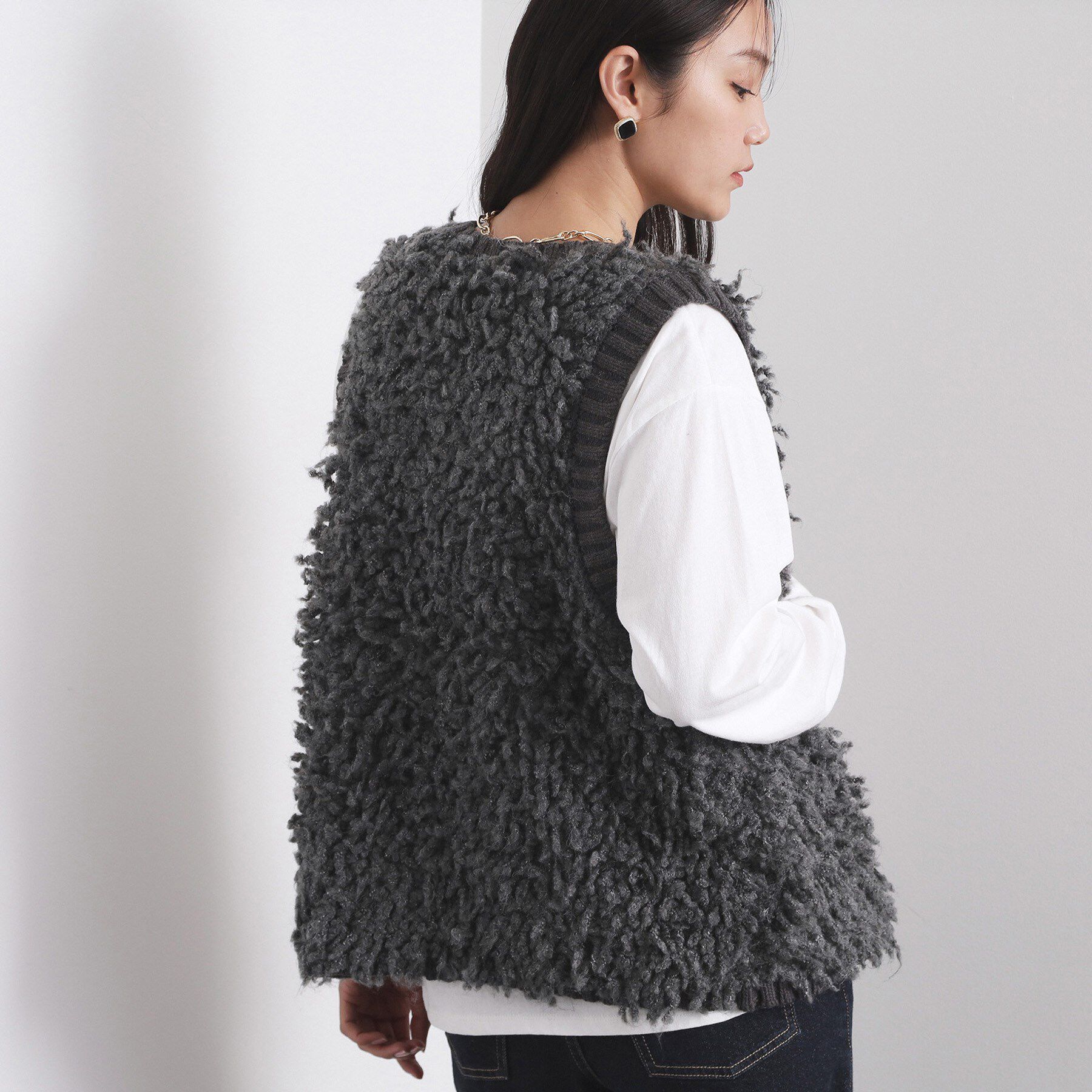 OPAQUE.CLIP「ループヤーンニットベスト【洗濯機OK】」|ベスト・ジレ|