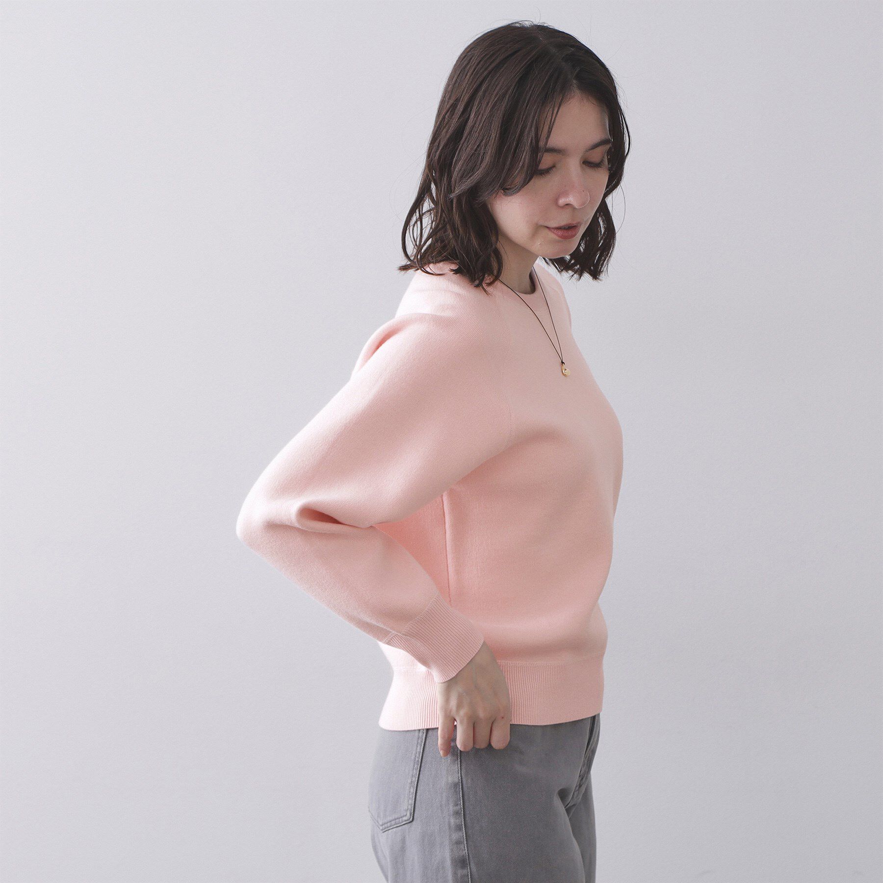 OPAQUE.CLIP「スウェットライクニット【洗濯機OK】」|ニット・セーター|