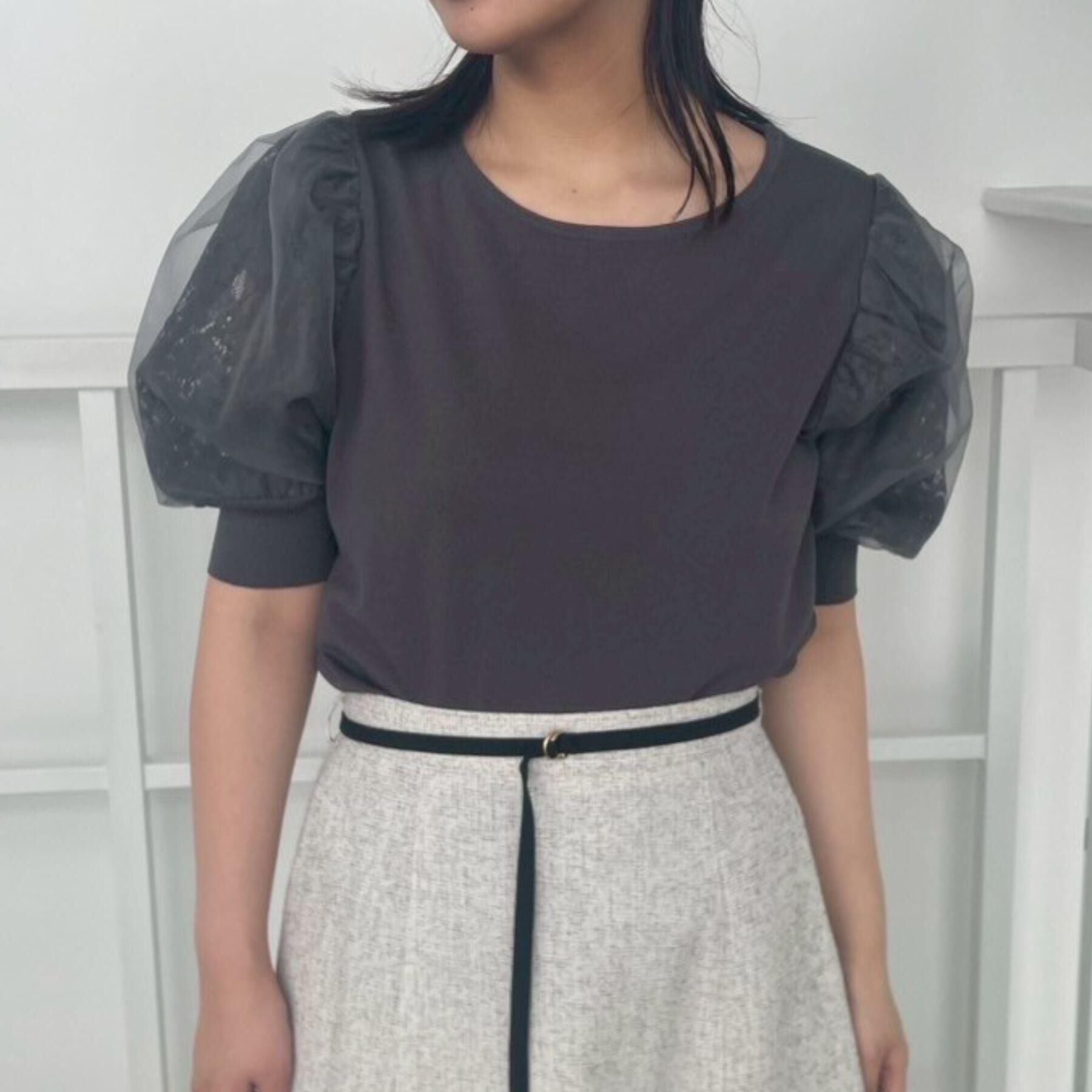 Couture broach「【洗える・UV機能・通勤】オーガンレース袖ニット」|ニット・セーター|