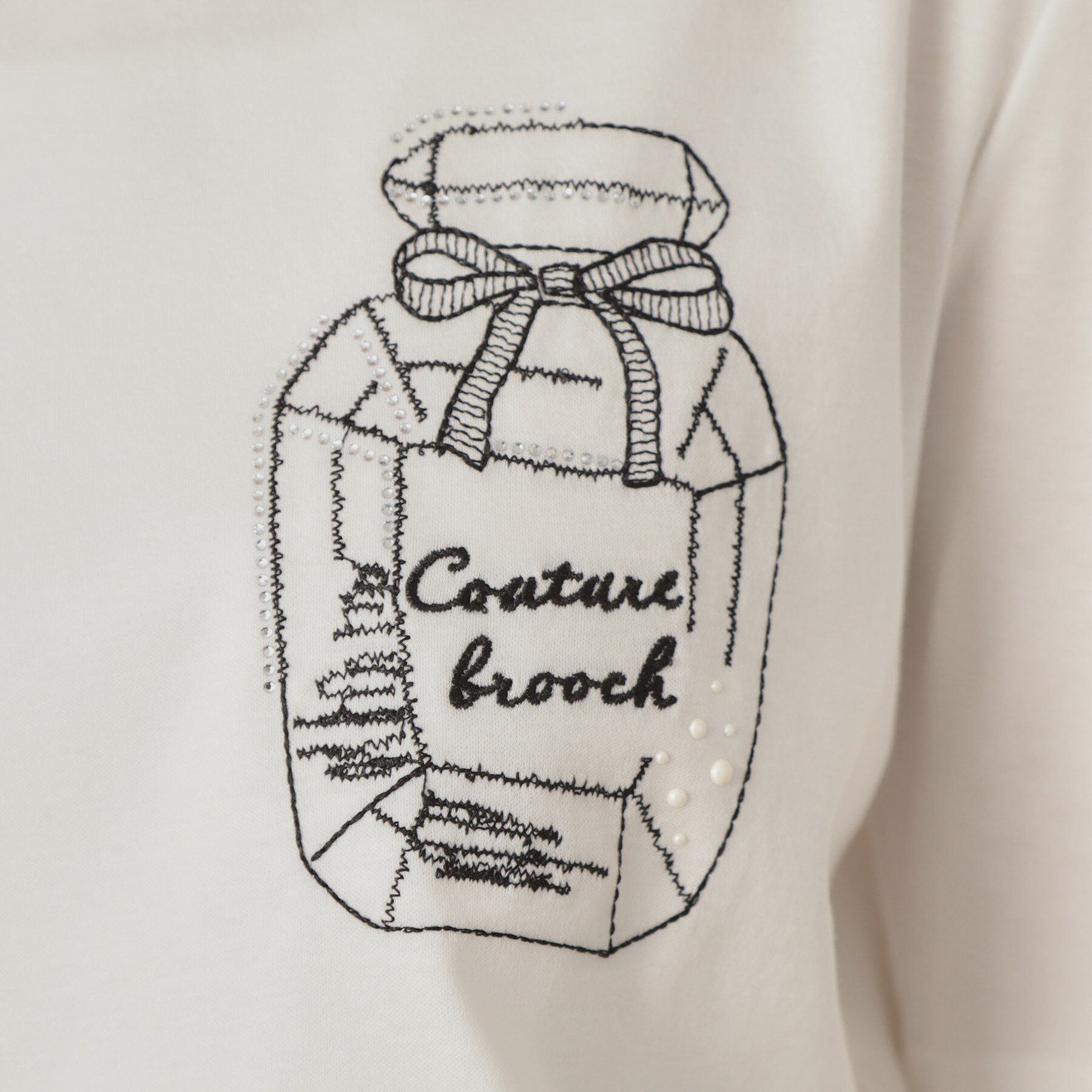 Couture broach「【接触冷感・UV機能あり・マシンウォッシャブル】60シルケット パフュームエンブロTシャツ」|Tシャツ・カットソー|