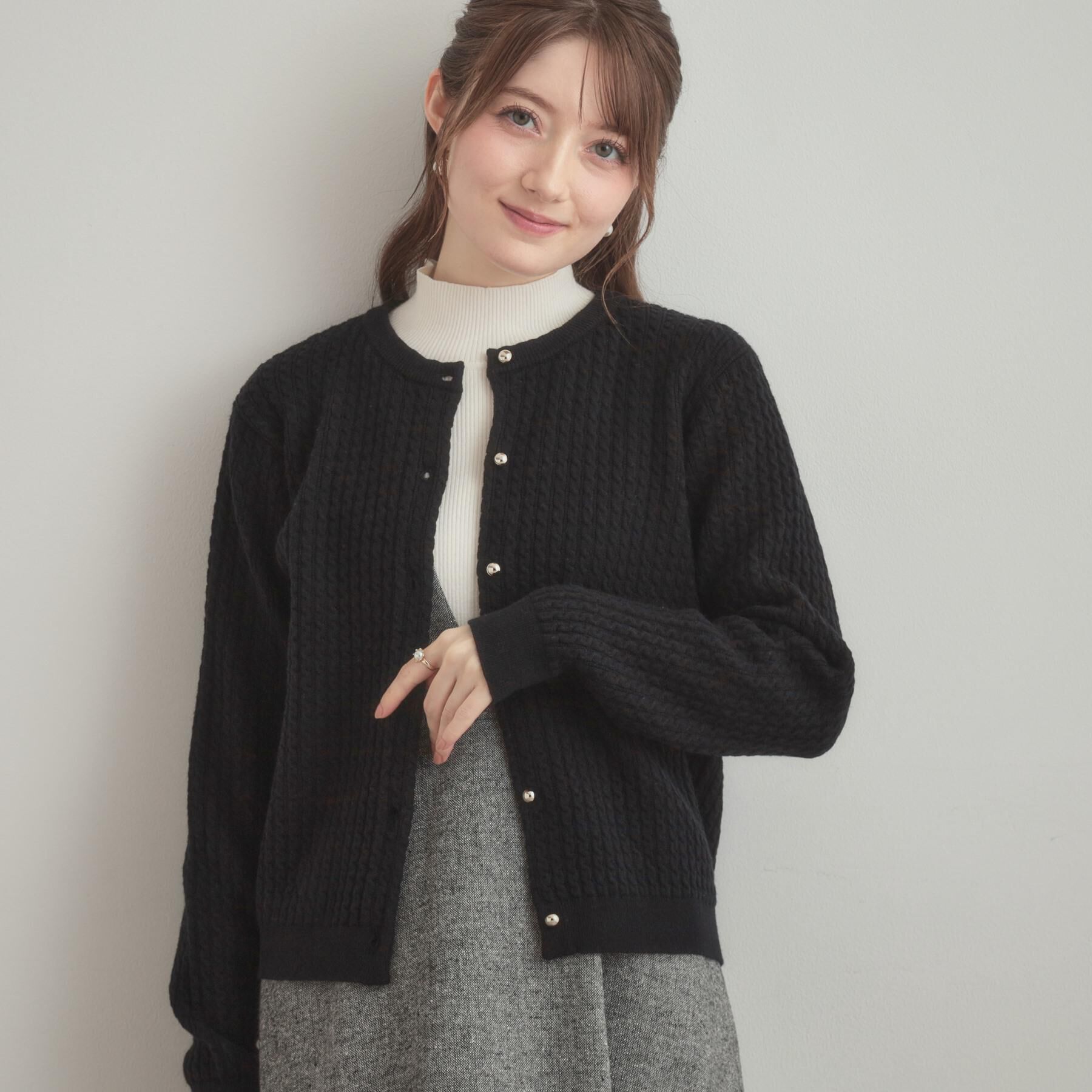 Couture broach「【大人可愛い・きれいめ・通勤】ケーブルカーディガン」|カーディガン|