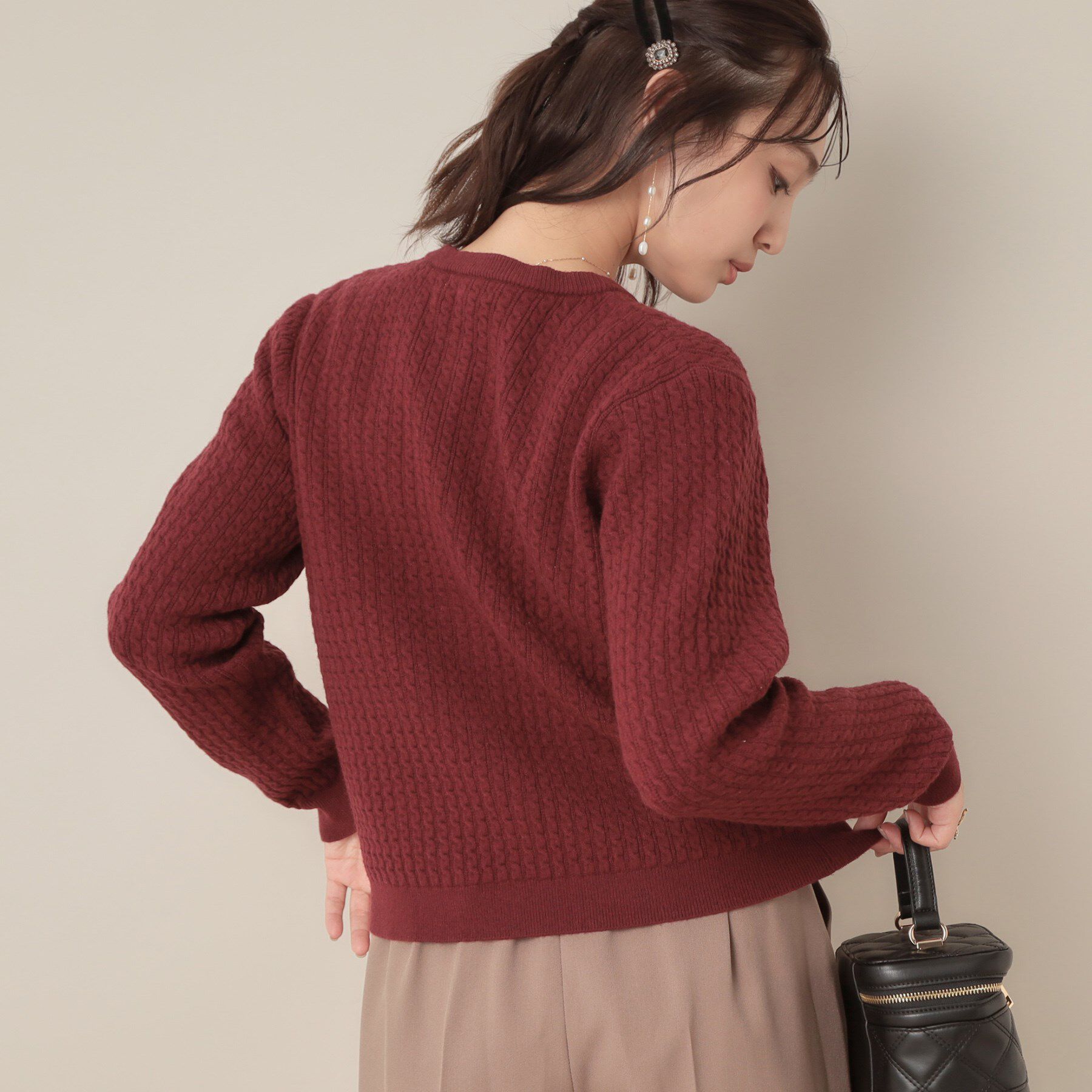 Couture broach「【大人可愛い・きれいめ・通勤】ケーブルカーディガン」|カーディガン|