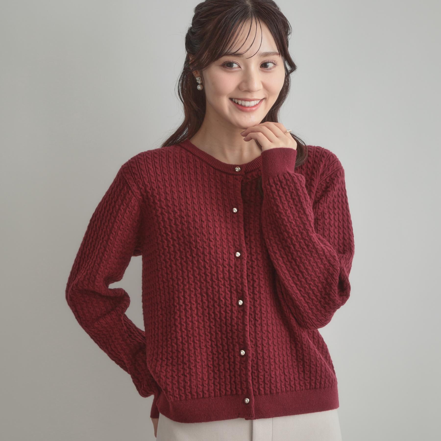 Couture broach「【大人可愛い・きれいめ・通勤】ケーブルカーディガン」|カーディガン|