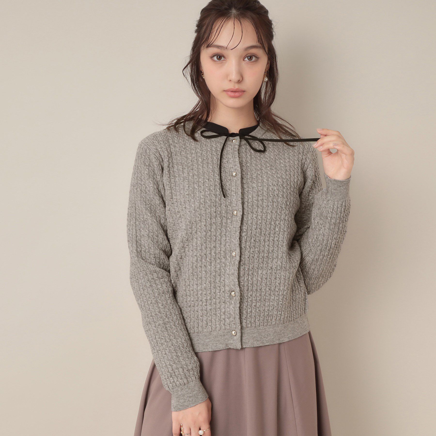 Couture broach「【大人可愛い・きれいめ・通勤】ケーブルカーディガン」|カーディガン|