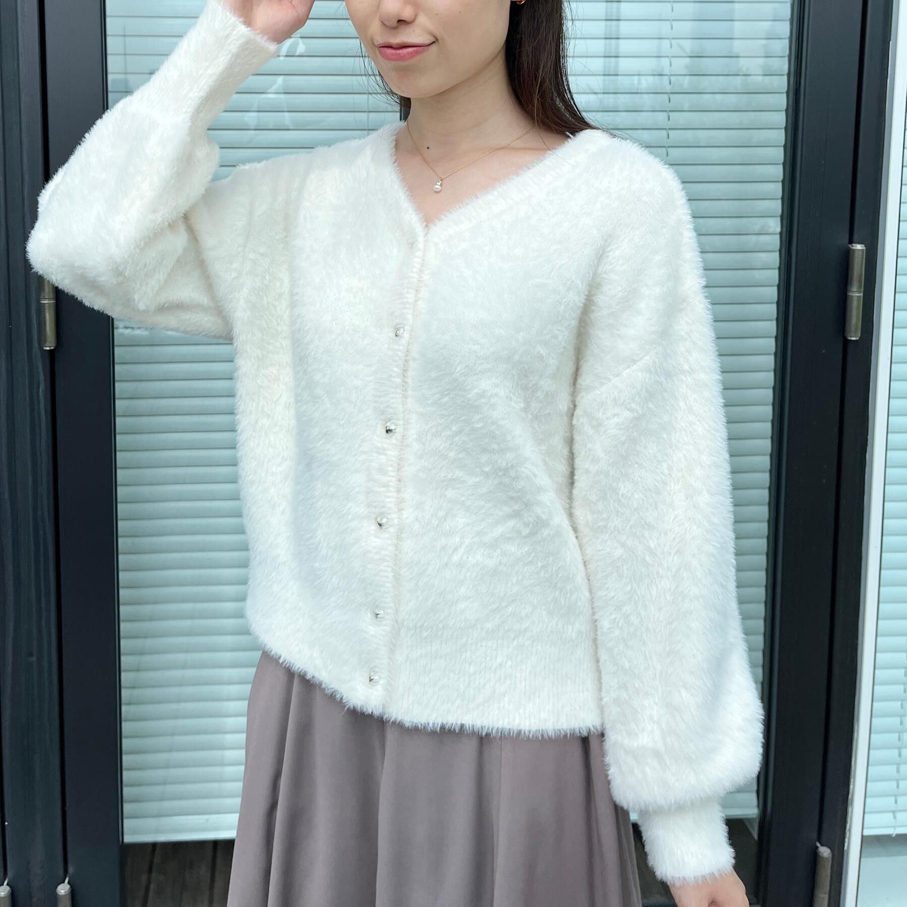 Couture broach「【ふわふわ/前後2WAY】フェザーカーディトップス」|カーディガン|