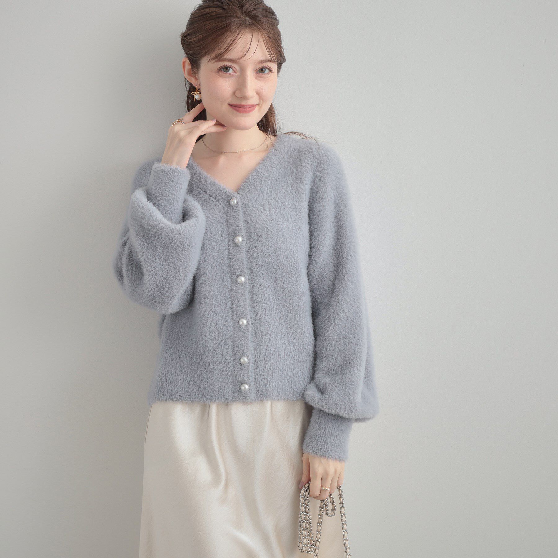 Couture broach「【ふわふわ/前後2WAY】フェザーカーディトップス」|カーディガン|