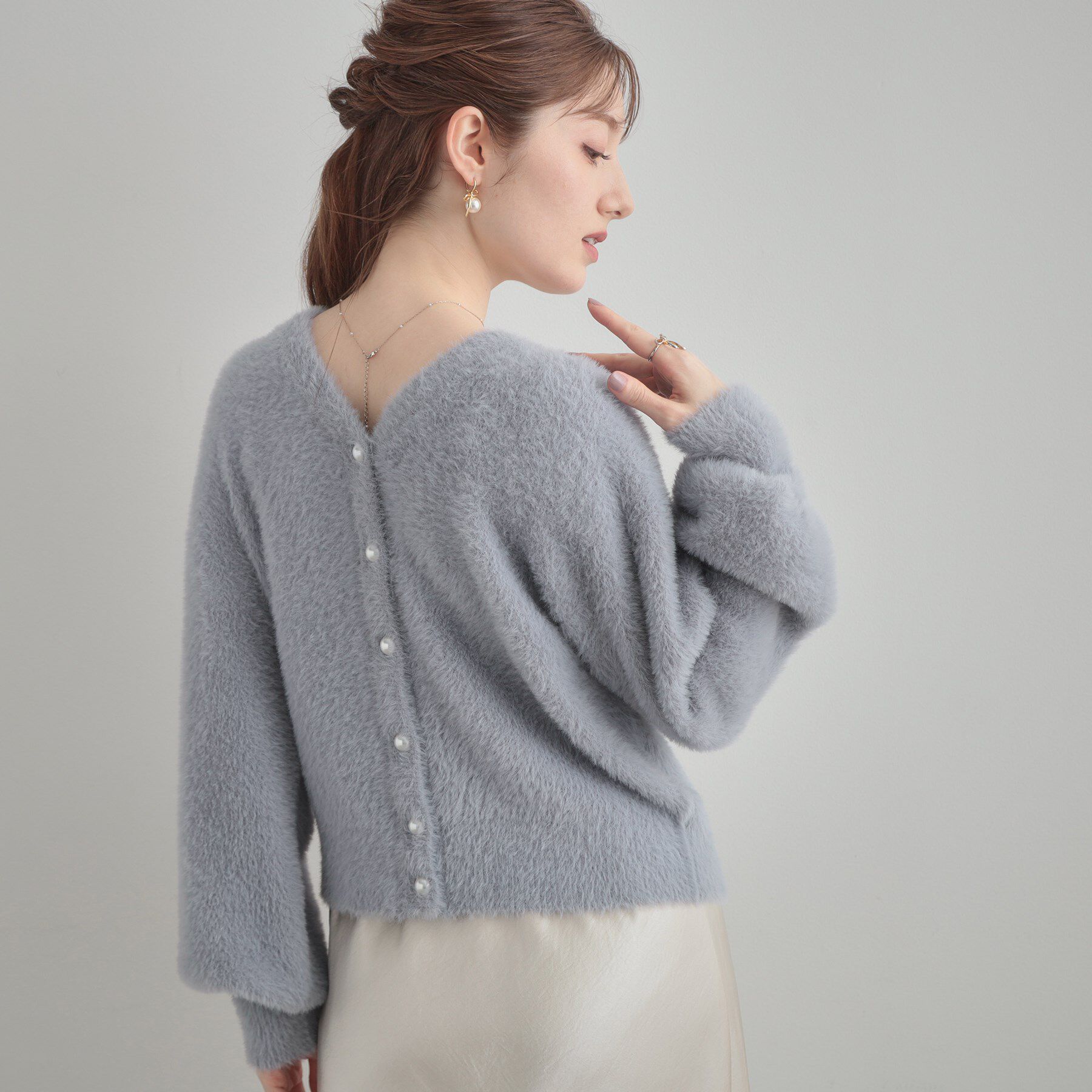 Couture broach「【ふわふわ/前後2WAY】フェザーカーディトップス」|カーディガン|