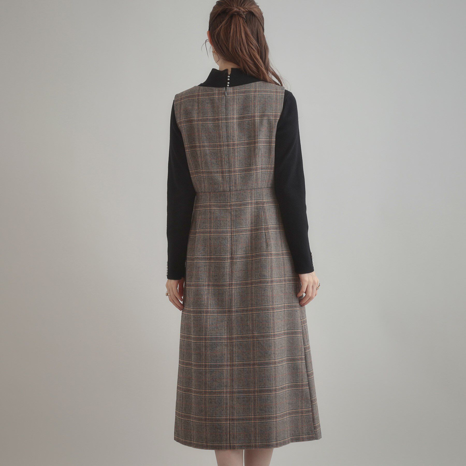 Couture broach「【美シルエット・大人可愛い・通勤】TRチェックジャンスカ」|ワンピース|