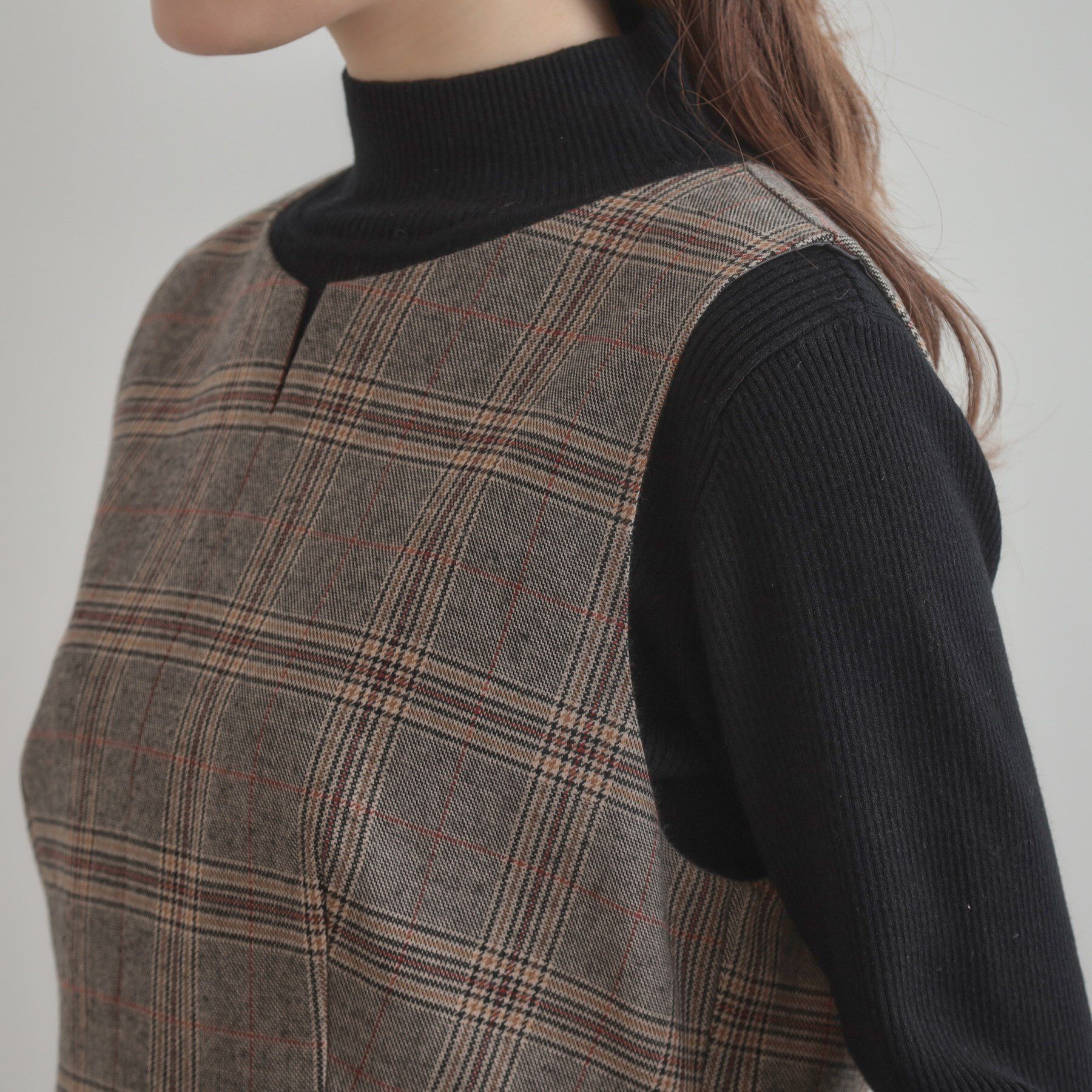 Couture broach「【美シルエット・大人可愛い・通勤】TRチェックジャンスカ」|ワンピース|