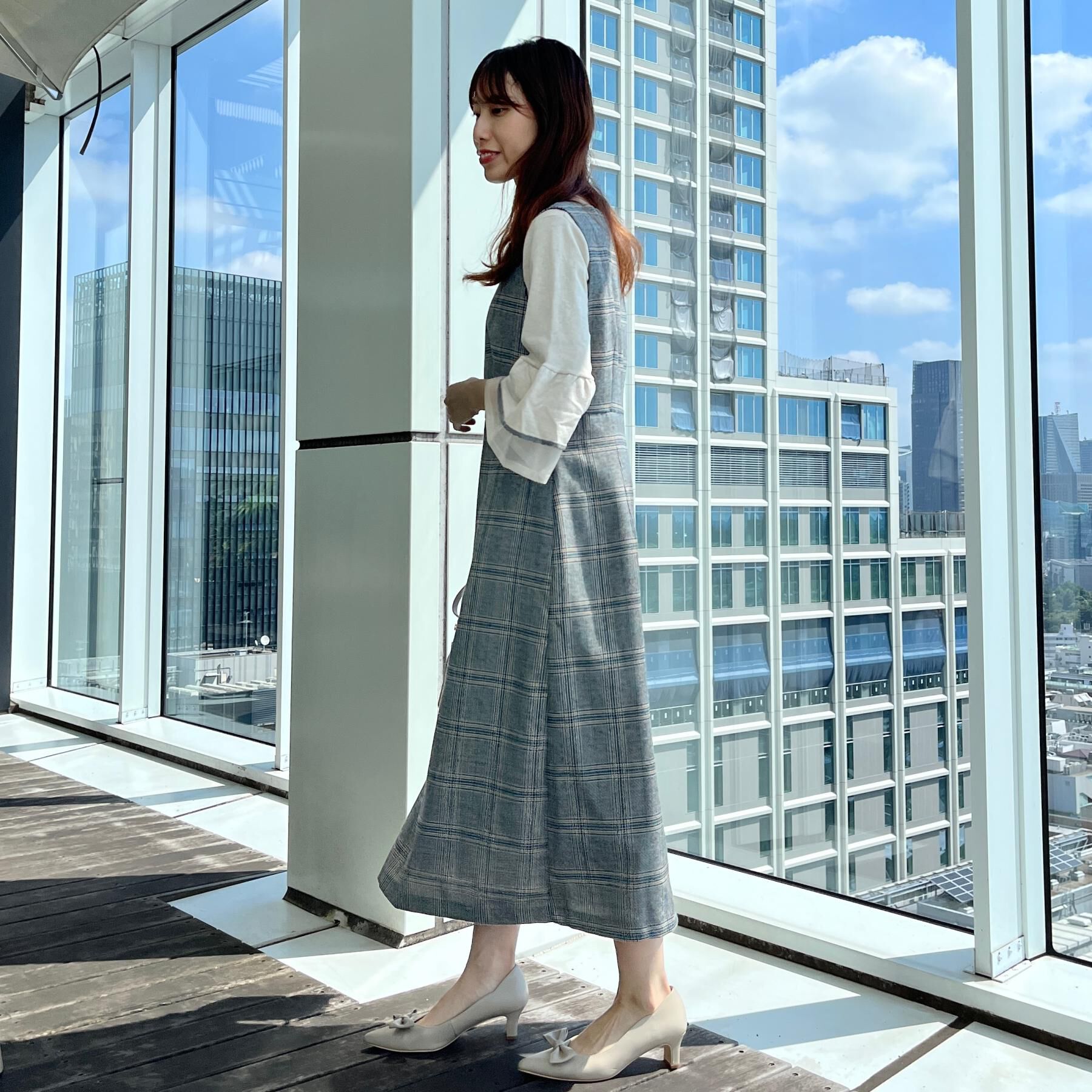 Couture broach「【美シルエット・大人可愛い・通勤】TRチェックジャンスカ」|ワンピース|