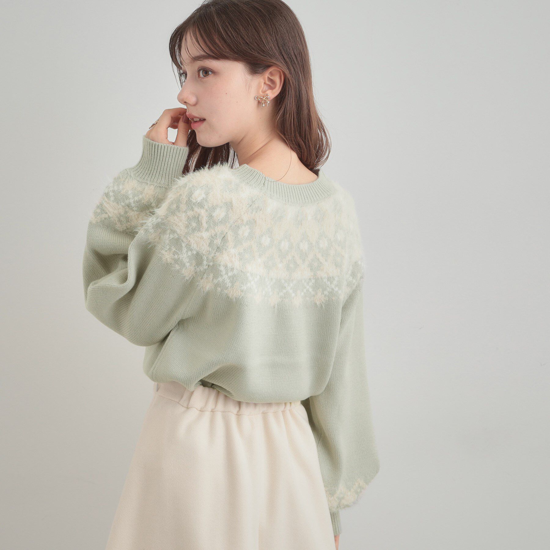 Couture broach「【着映え】求心フェザーニット」|ニット・セーター|