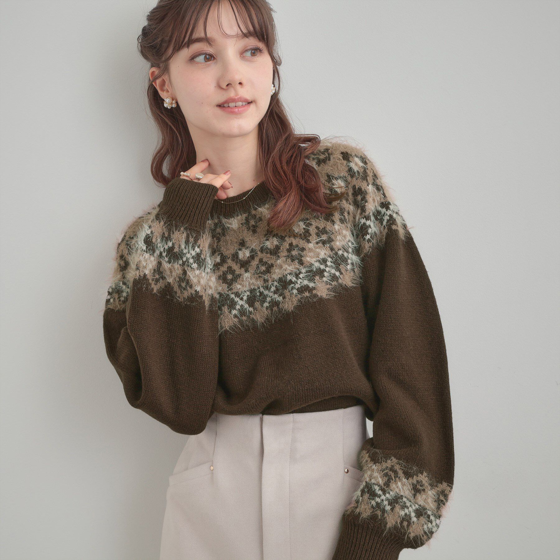 Couture broach「【着映え】求心フェザーニット」|ニット・セーター|