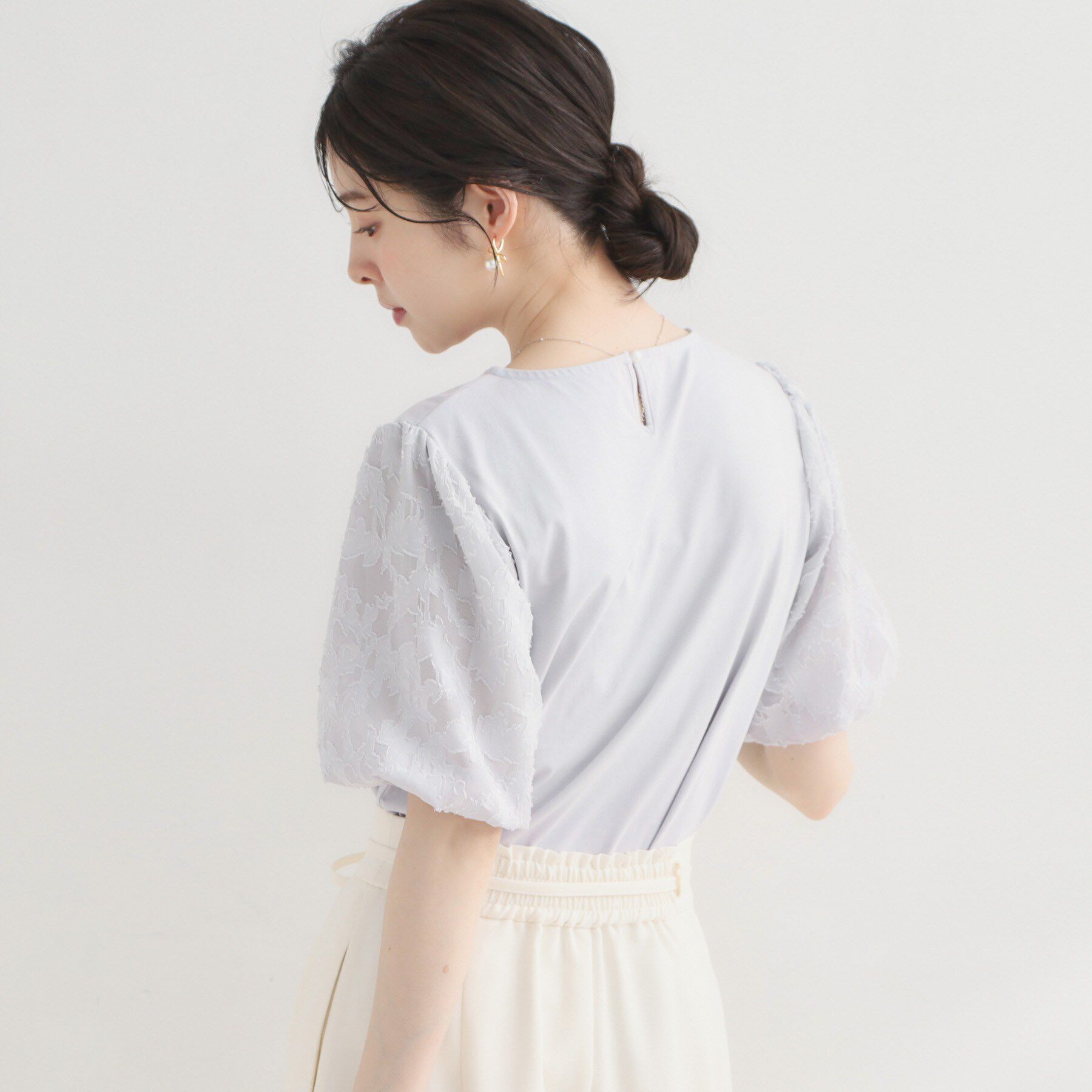 Couture broach「【接触冷感・UVカット・洗える】バルーンスリーブ トップス」|Tシャツ・カットソー|