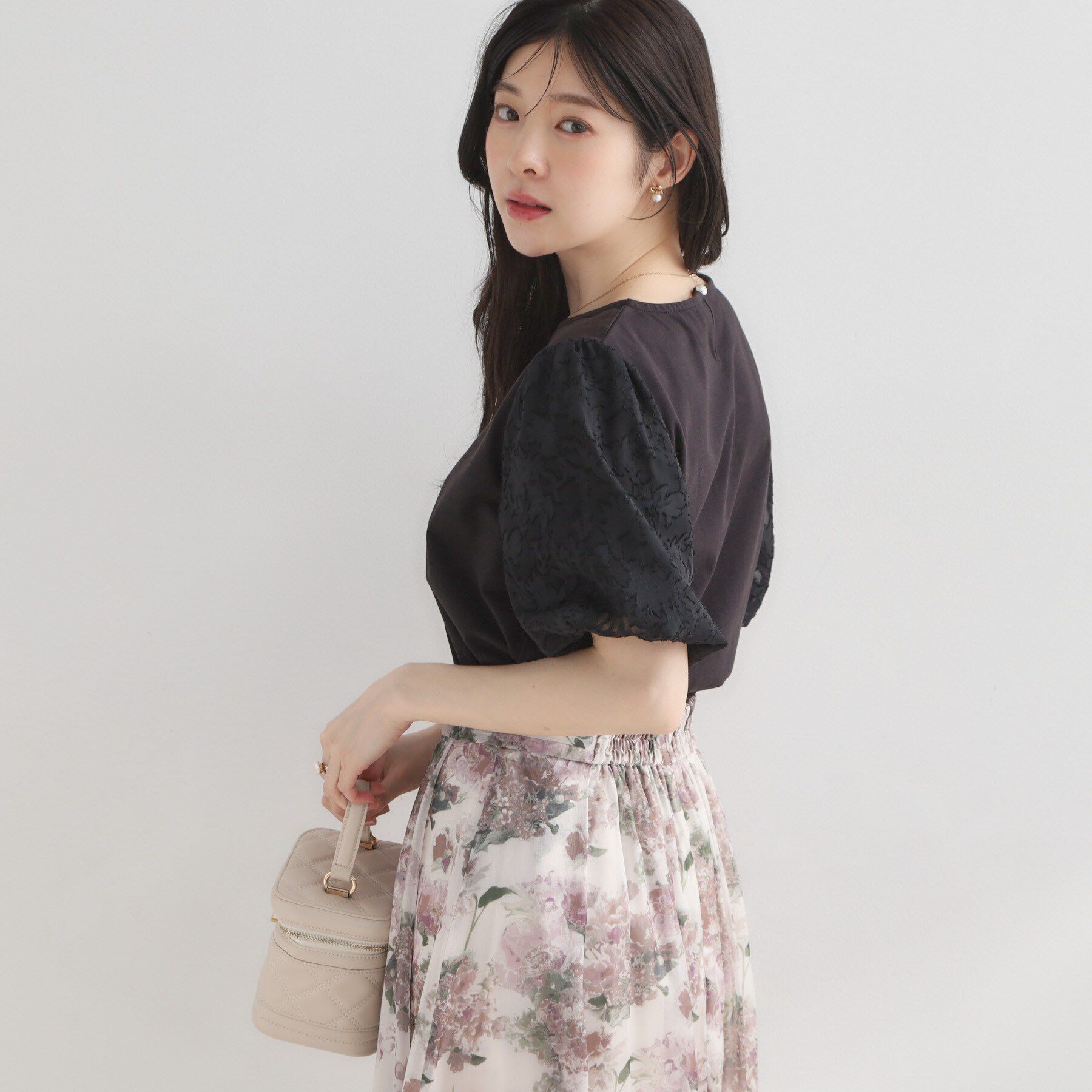 Couture broach「【接触冷感・UVカット・洗える】バルーンスリーブ トップス」|Tシャツ・カットソー|