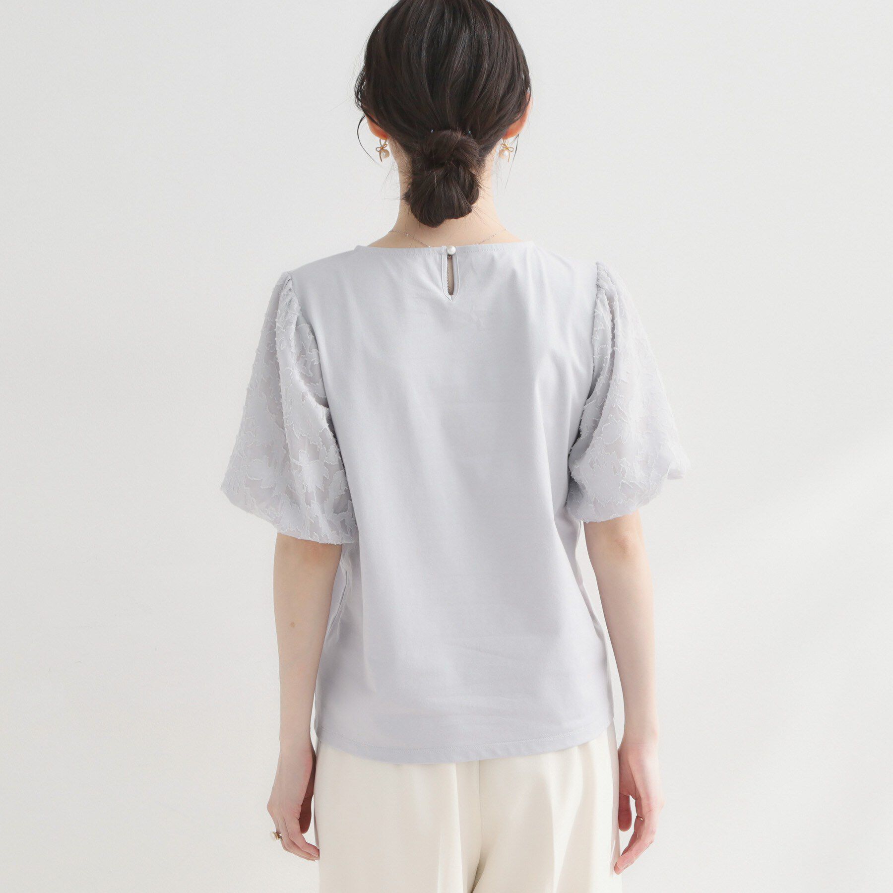 Couture broach「【接触冷感・UVカット・洗える】バルーンスリーブ トップス」|Tシャツ・カットソー|