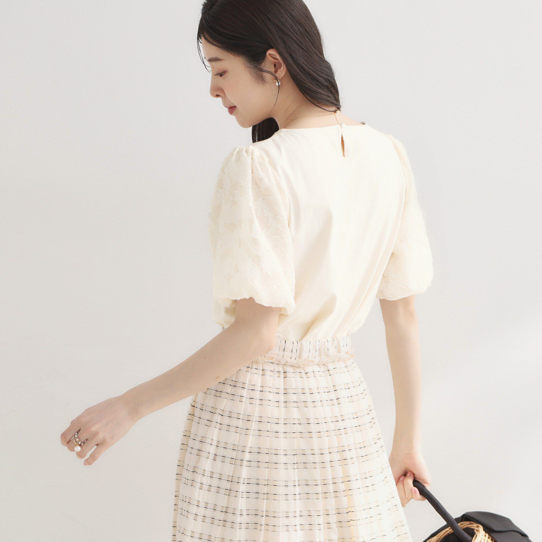 Couture broach「【接触冷感・UVカット・洗える】バルーンスリーブ トップス」|Tシャツ・カットソー|