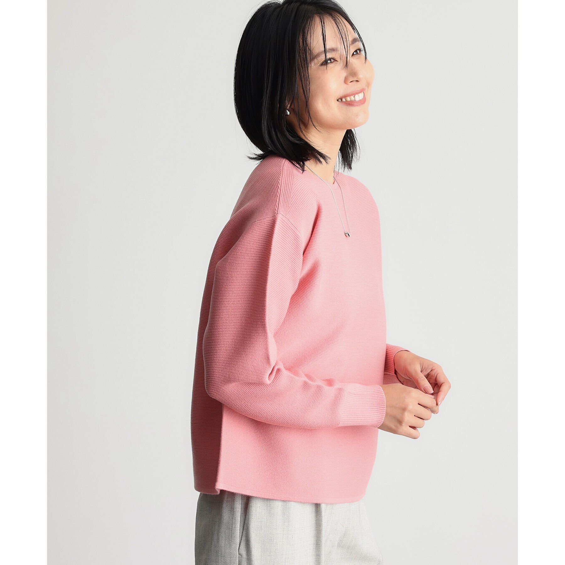 THE SHOP TK「【毛玉になりにくい/蓄熱性】春色_美人ガーターニット/洗える/体形カバー」|ニット・セーター|