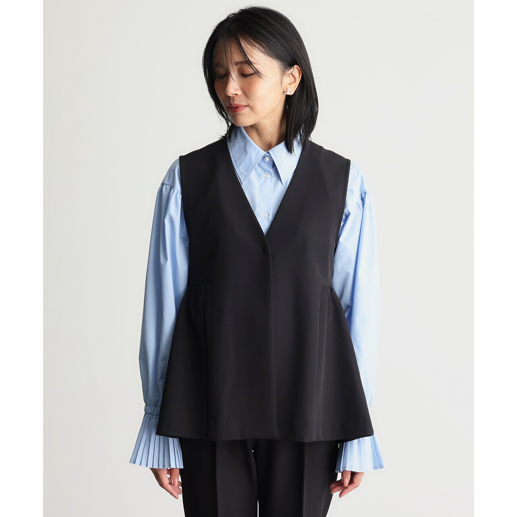 THE SHOP TK「【汚れ＆シワが付きにくい/セレモニー/通勤】ダブルクロスジレ/洗濯機OK」|ベスト・ジレ|