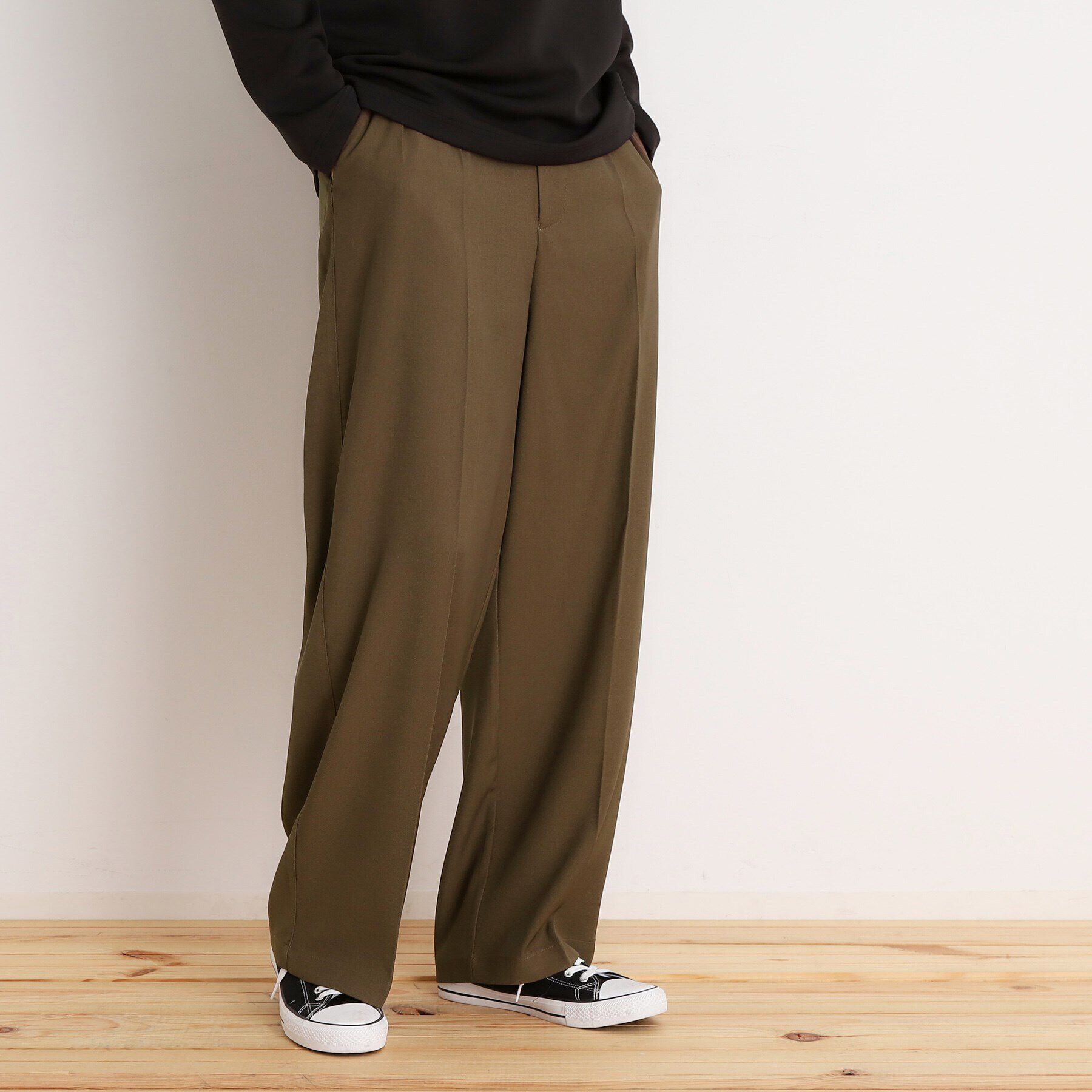 THE SHOP TK「ツイルワイドスラックス」|その他|ブラウン(043)