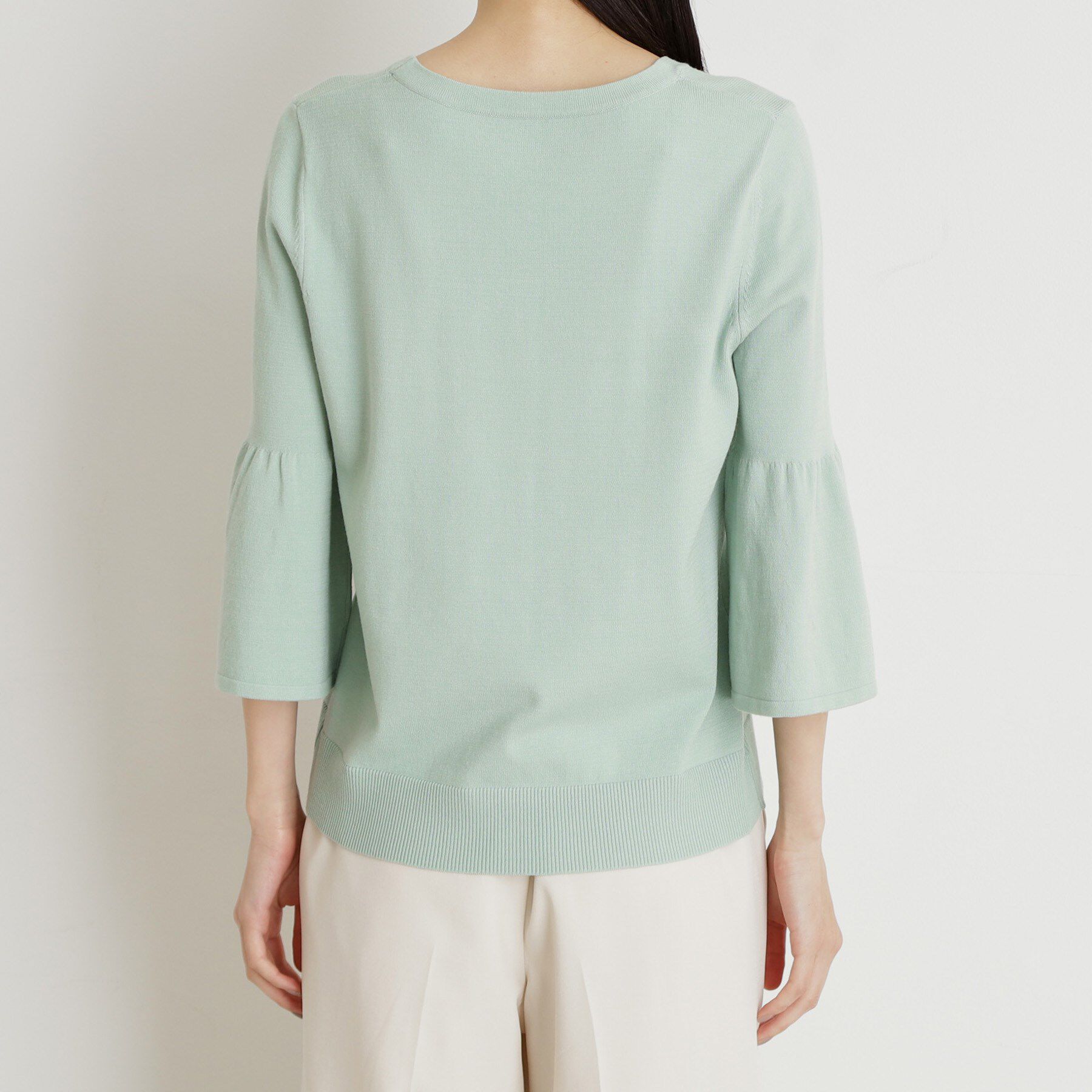 THE SHOP TK「【接触冷感/体型カバー】7分袖フレアニット/洗濯機OK/ＵＶケア」|ニット・セーター|