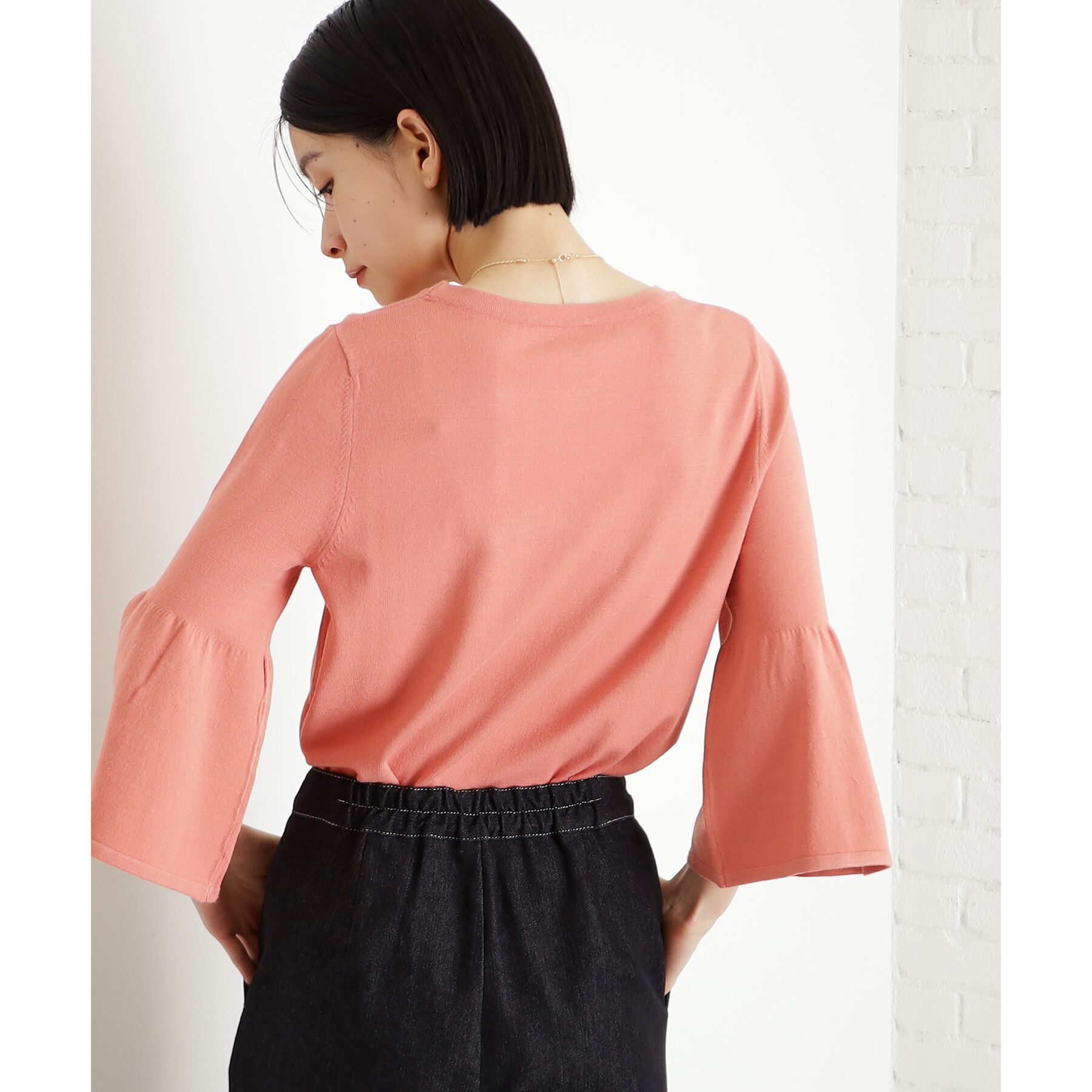 THE SHOP TK「【接触冷感/体型カバー】7分袖フレアニット/洗濯機OK/ＵＶケア」|ニット・セーター|