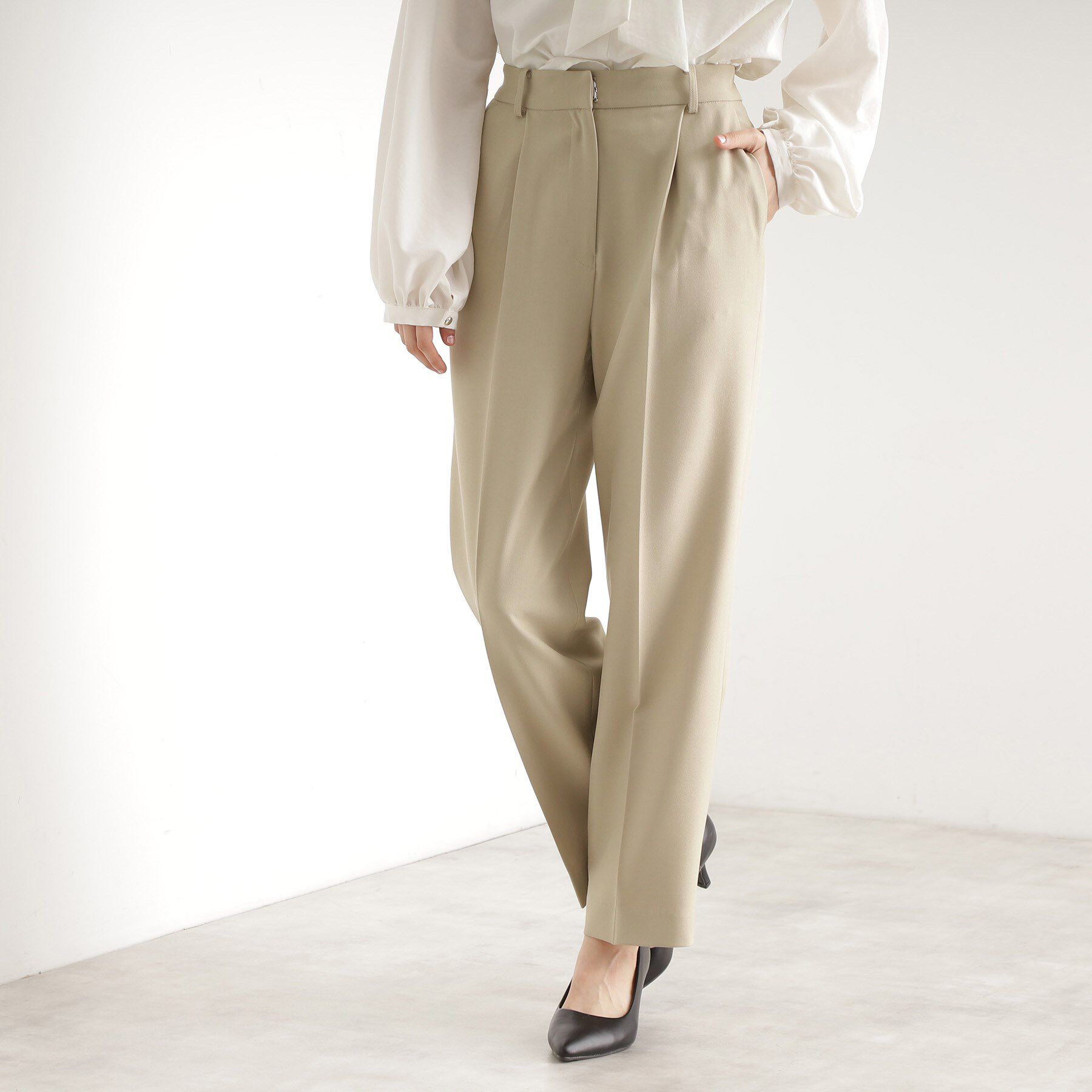 THE SHOP TK「【セットアップ可】セミワイドパンツ/洗える」|その他|