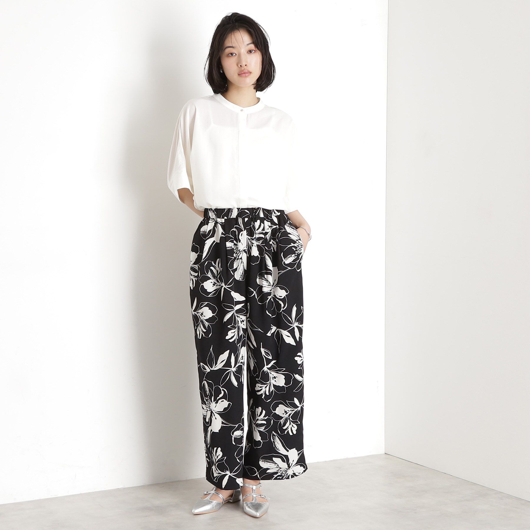 THE SHOP TK「フラワープリントイージーパンツ【洗える】」|その他|