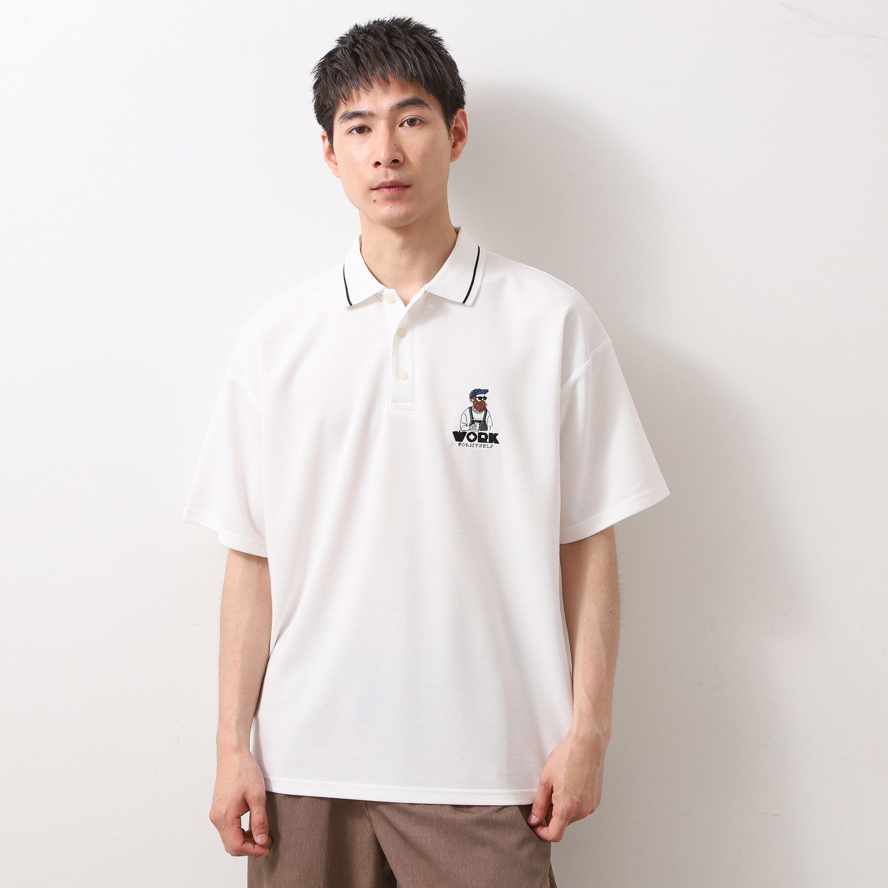 THE SHOP TK「サガラ刺繍半袖ポロシャツ　【洗濯機OK/ユニセックス】」|ポロシャツ|
