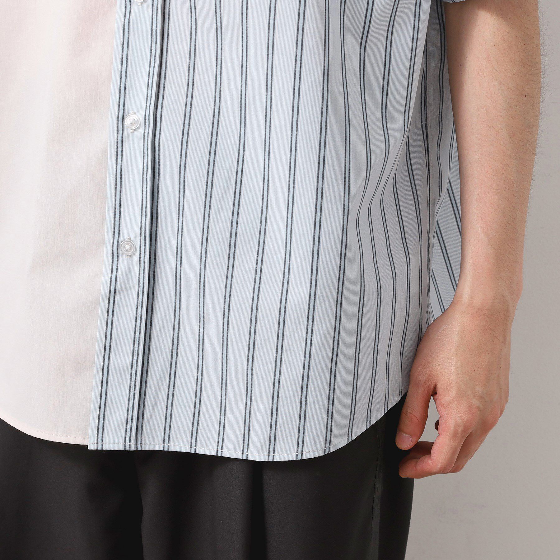 THE SHOP TK「ブロードパネルストライプ半袖シャツ 洗濯機OK／サスティナブル素材」|シャツ・ブラウス|