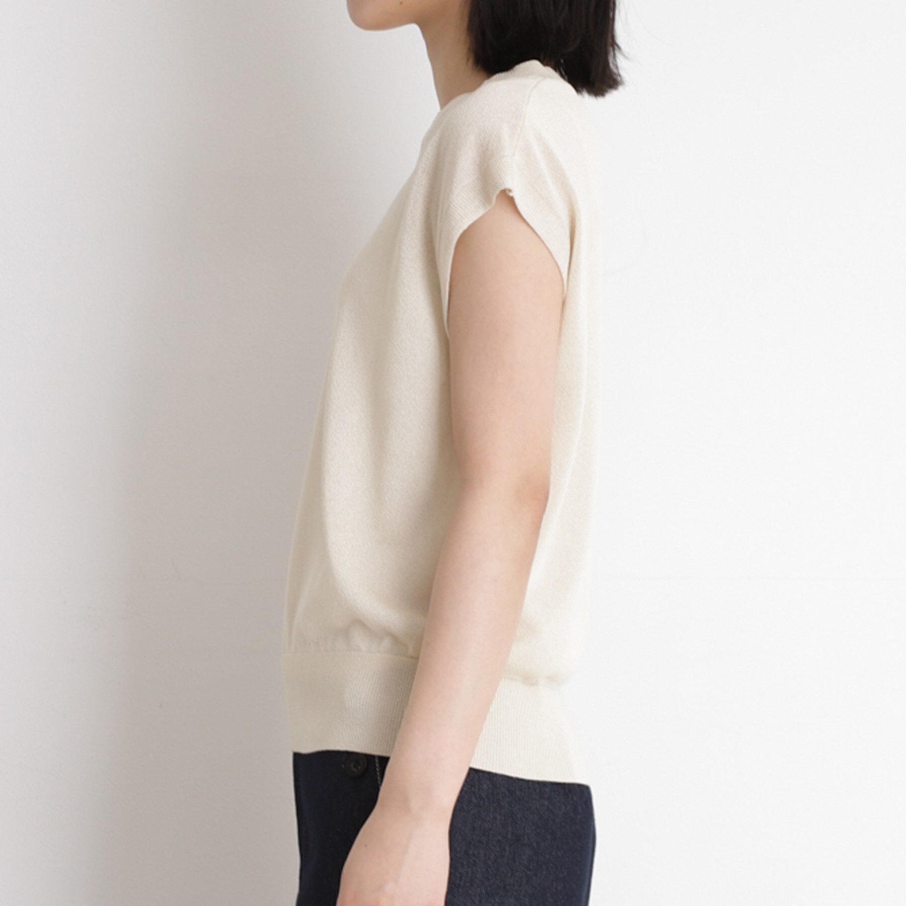 THE SHOP TK「ラメシアーフレンチ袖トップス【セットUP可/洗濯機OK】」|ニット・セーター|