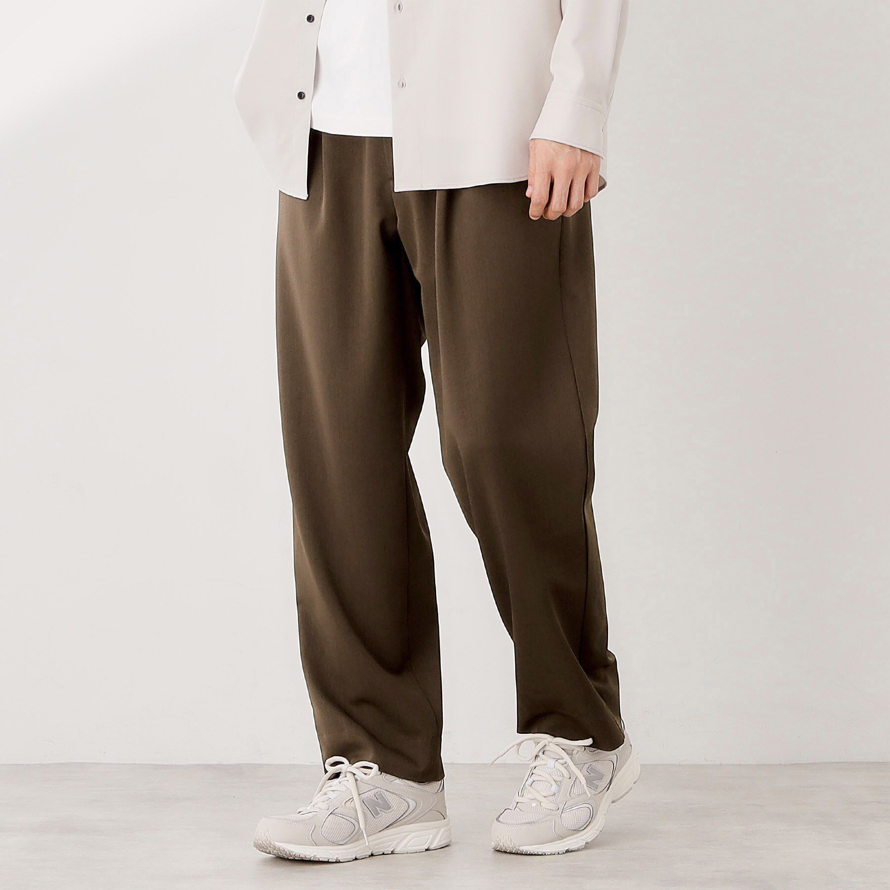 THE SHOP TK「セミワイドイージーパンツ【洗濯機OK】」|その他|ブラウン(044)