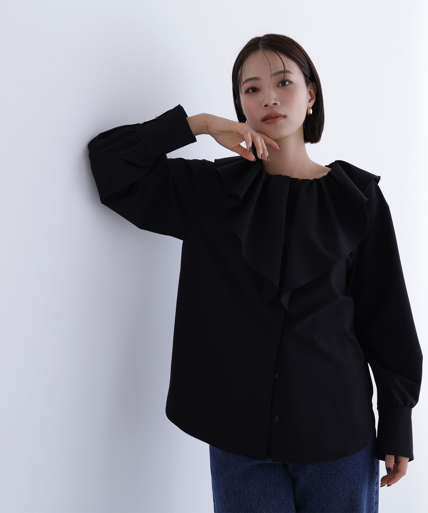  「デザインラッフルブラウス」|シャツ・ブラウス|