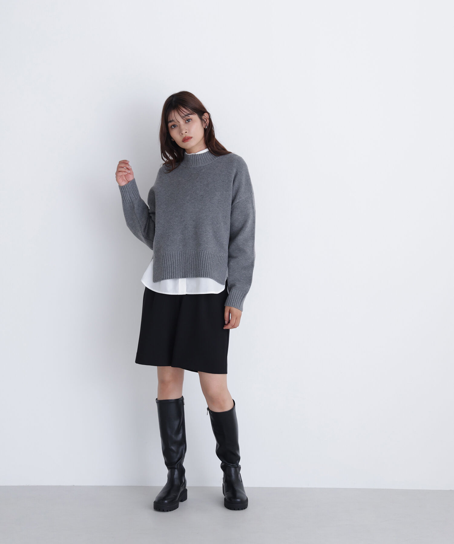  「サイドスリットハイネックニット」|ニット・セーター|