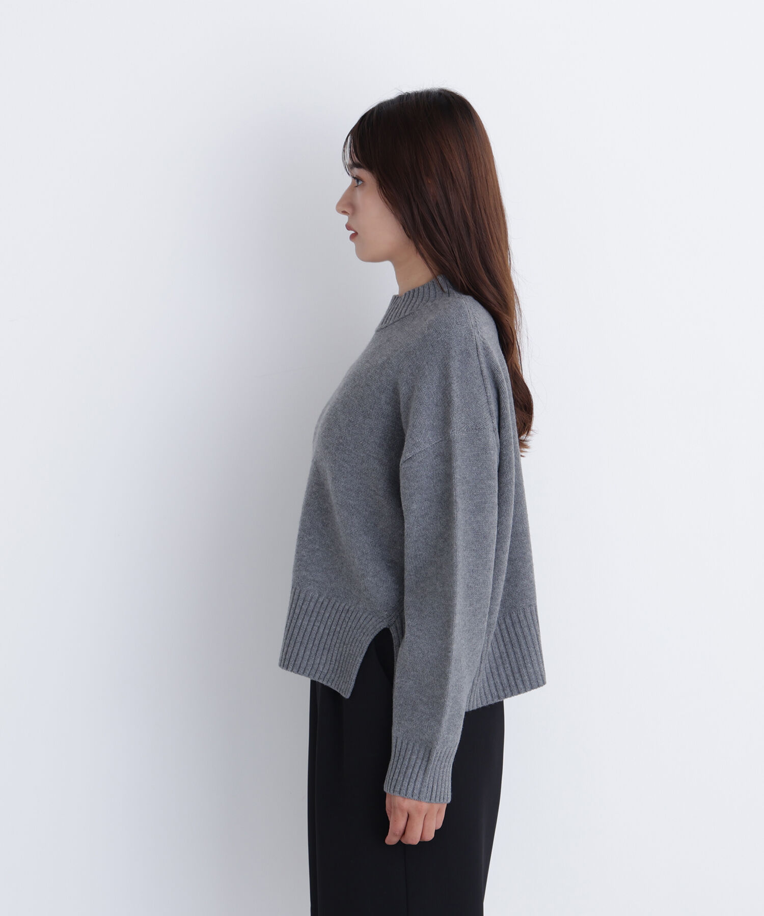  「サイドスリットハイネックニット」|ニット・セーター|