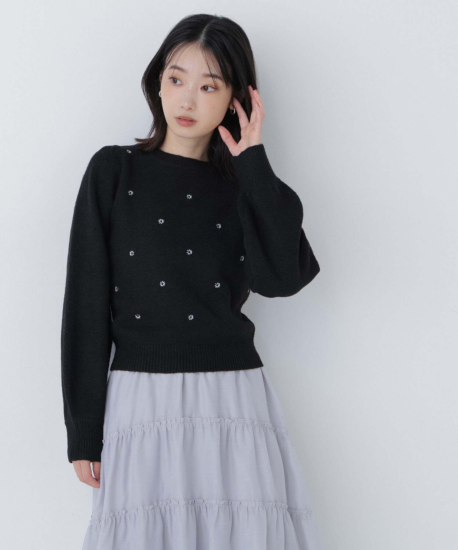  「フラワー刺繍ニット」|ニット・セーター|